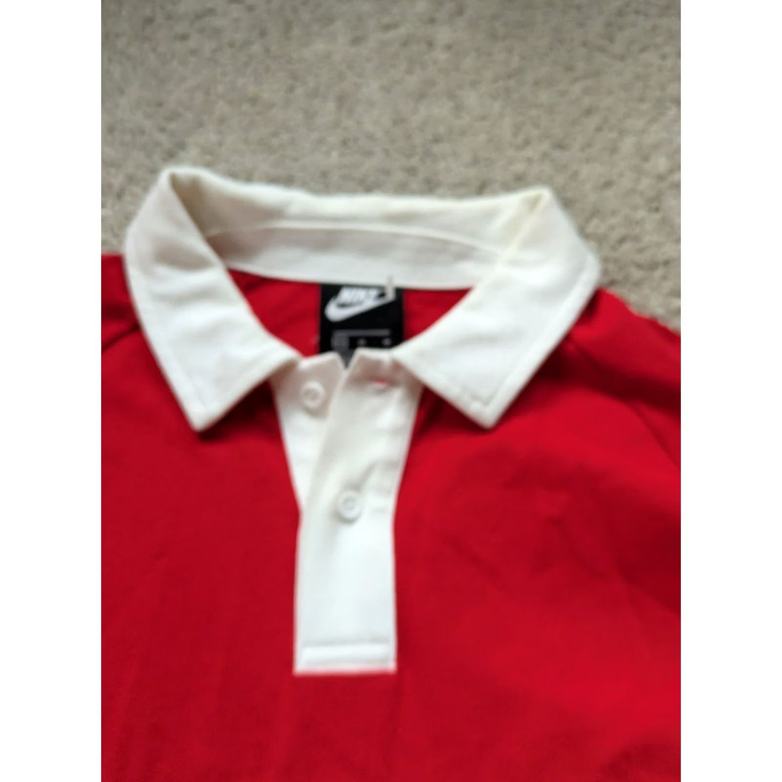 Nike Nike Rugby Swoosh Shirt Mens Medium Red Spell Out Long Sleeve Polo Size US M / EU 48-50 / 2 - 5 Thumbnail