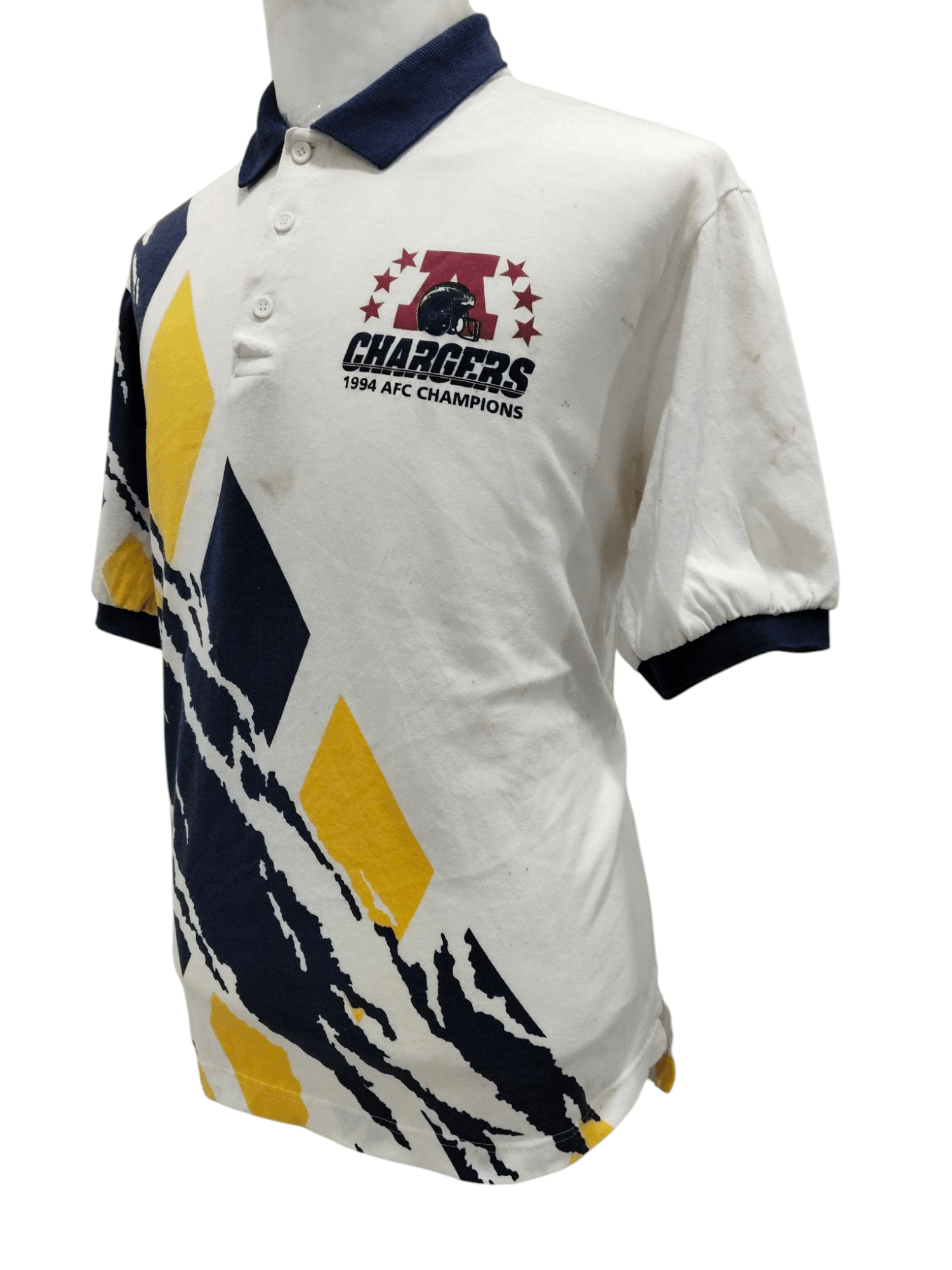 MLB × Vintage Vintage 1994 Chargers AFC Champions Rugby Polo Tshirt Size US XL / EU 56 / 4 - 2 Thumbnail