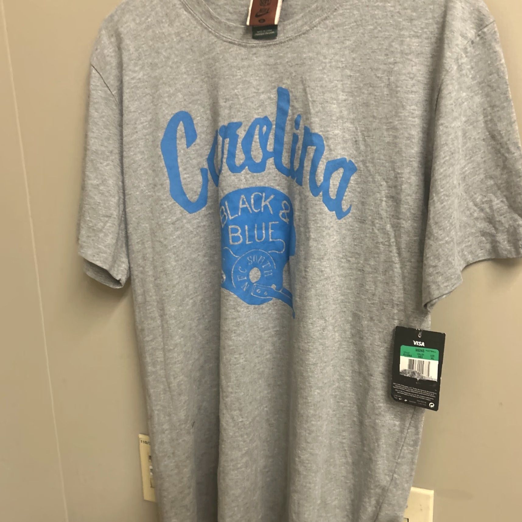 Nike NWT Nike Carolina Panthers T-Shirt Gray XL Men's NFL Graphic Fanatics Brand Shirt Sports Fan Size US XL / EU 56 / 4 - 4 Thumbnail