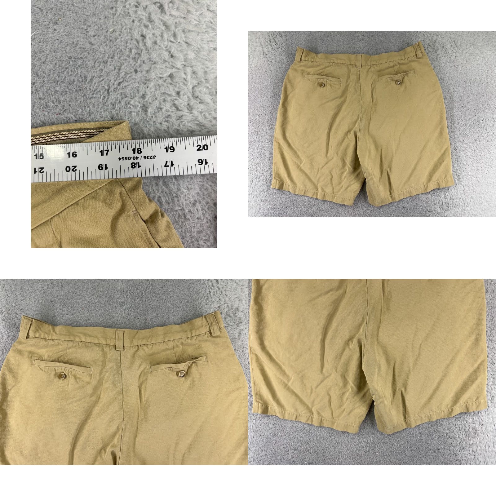 Tommy Bahama Tommy Bahama Shorts Men 38 Khaki Yellow 100% Silk Pleated Bermuda Golf Beach Shirt Size US 38 / EU 54 - 9 Thumbnail