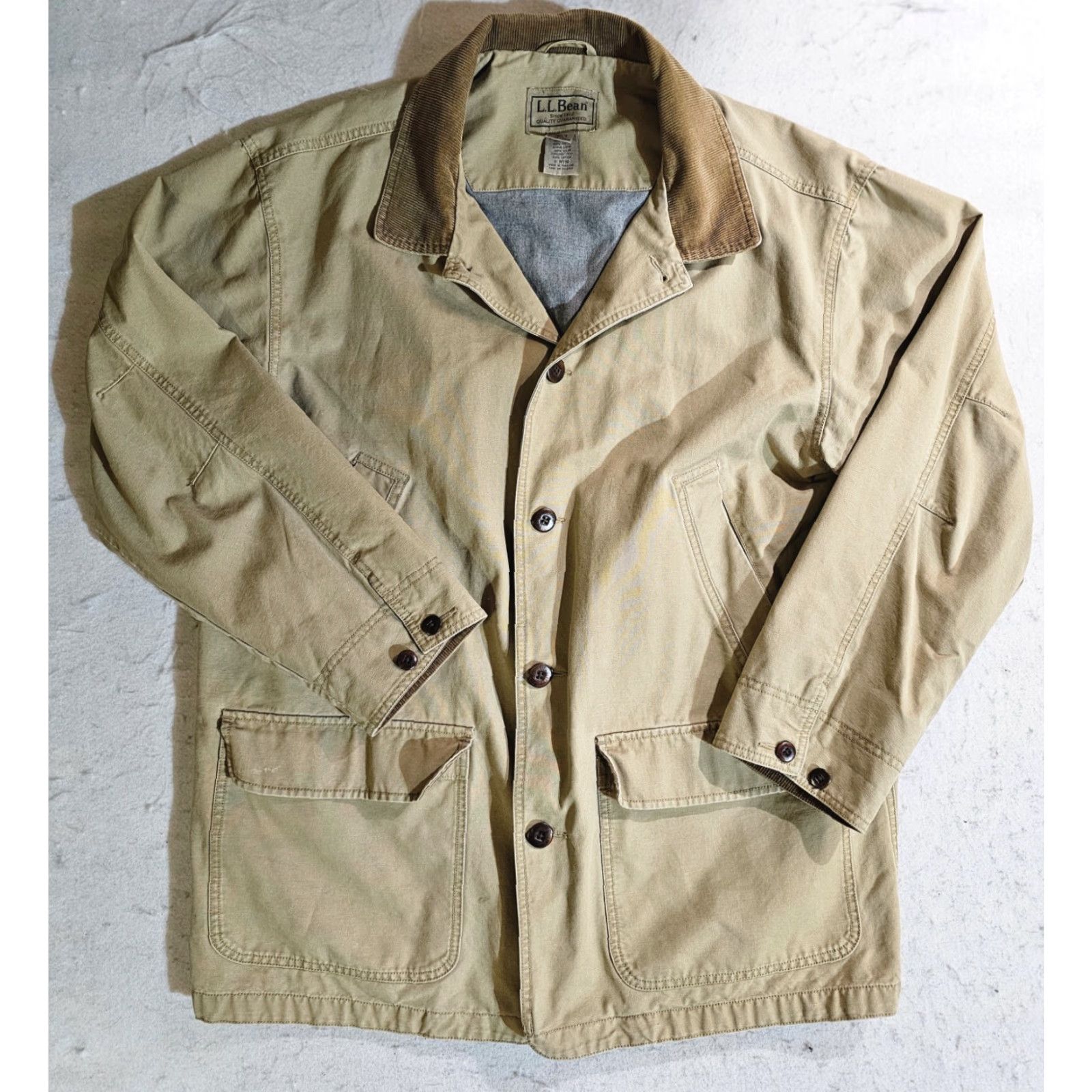 Vintage VINTAGE L.L Bean Chore Jacket Canvas Khaki Mens XL Long Sleeve Button Up Winter Fall Spring 90s Outdoor Hunting Hiking Walking Regular Fit Size US XL / EU 56 / 4 - 2 Thumbnail