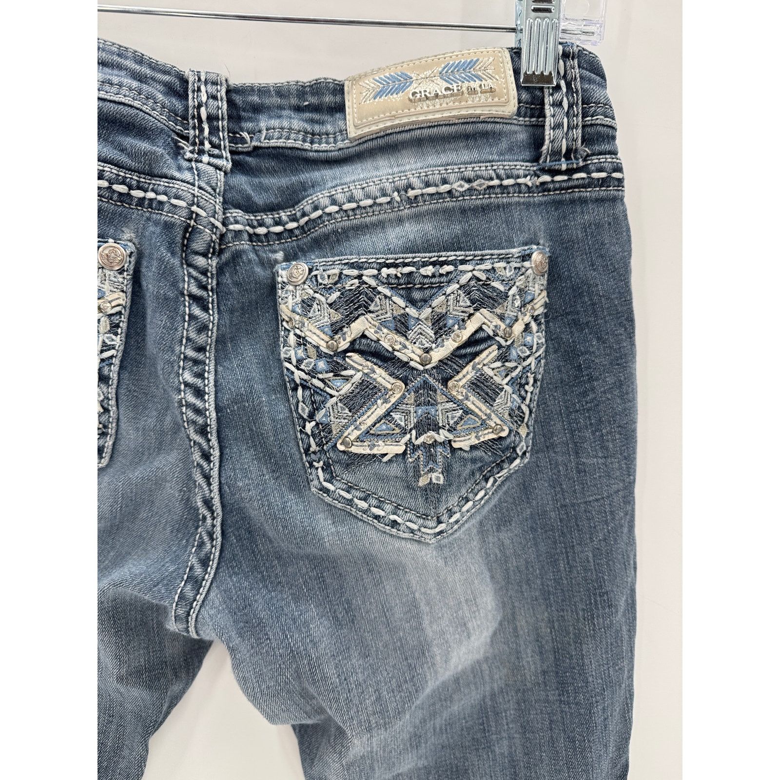 Grace in LA Grace in LA contrasting stitching bling pockets 29 bootcut Size 29" - 10 Thumbnail