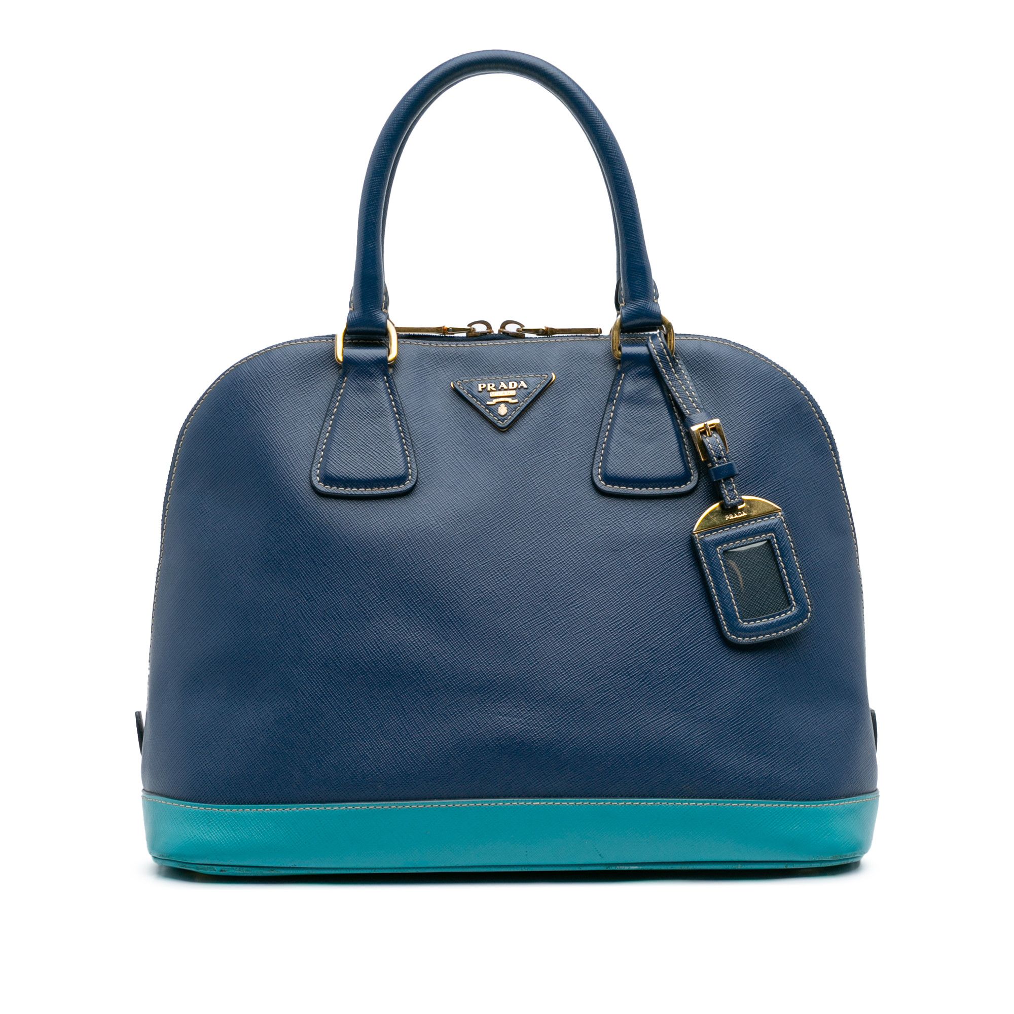Prada Prada Bicolor Saffiano Lux Promenade Dome Handbag Size ONE SIZE - 1 Thumbnail