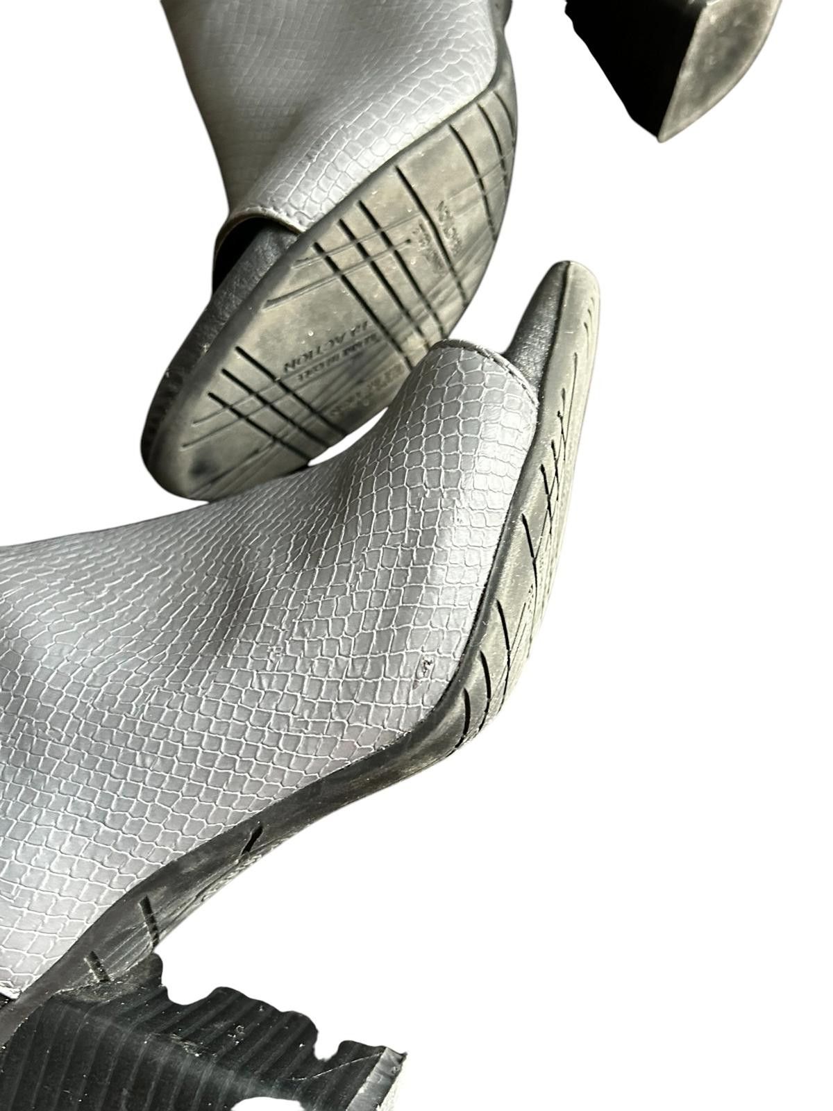 Designer Stylish Grey Open-Toe Heels Size US 6 / IT 36 - 9 Thumbnail