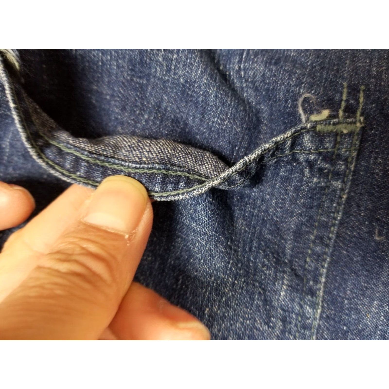 Denime VINTAGE US NAVY DUNGAREE DENIM WORK JEANS PANTS WWII 40s 50s KOREAN WAR SZ 28 BLUE Mens Jeans Size US 28 / EU 44 - 7 Thumbnail