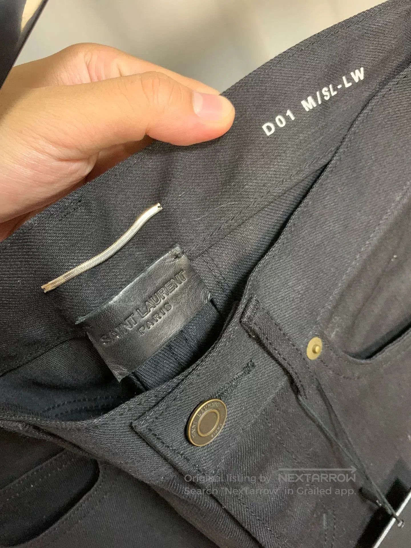 Saint Laurent Paris Saint Laurent Black Frayed Hem Jeans. Size US 28 / EU 44 - 2 Thumbnail