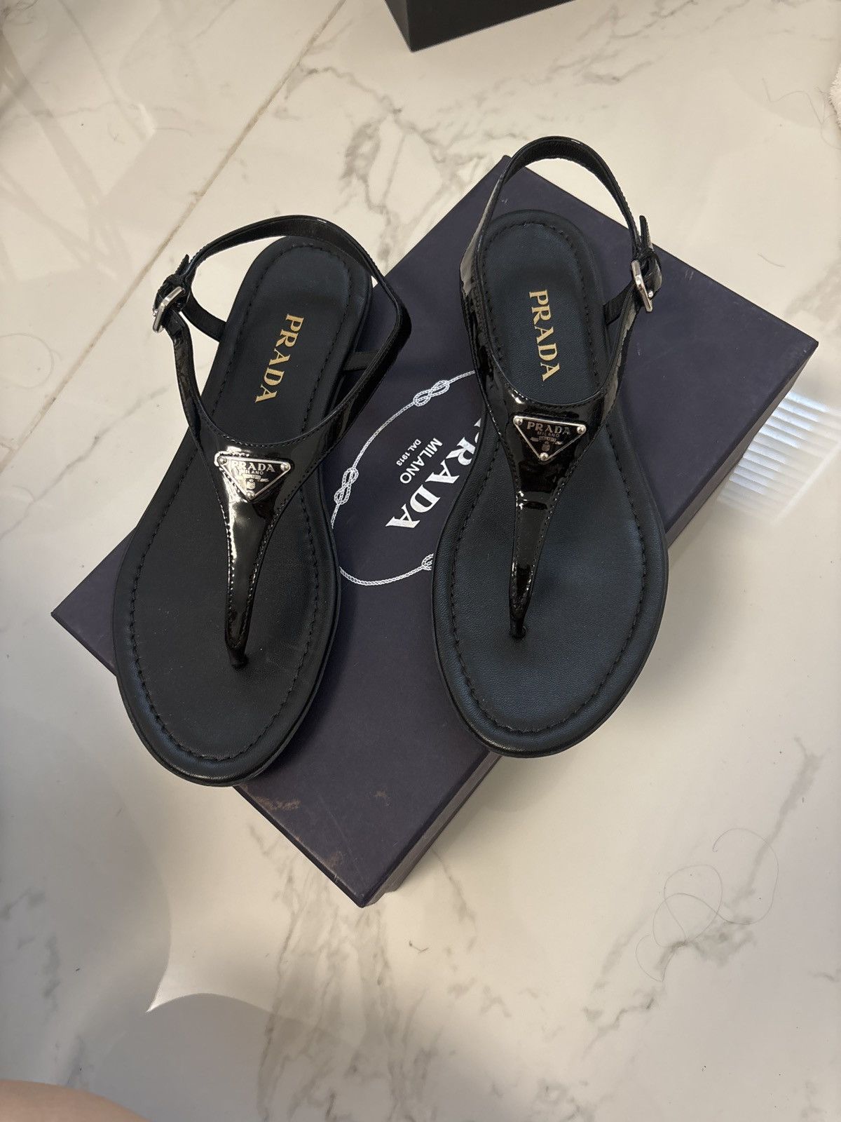 Prada black prada sandals Size US 7.5 / IT 37.5 - 1 Thumbnail