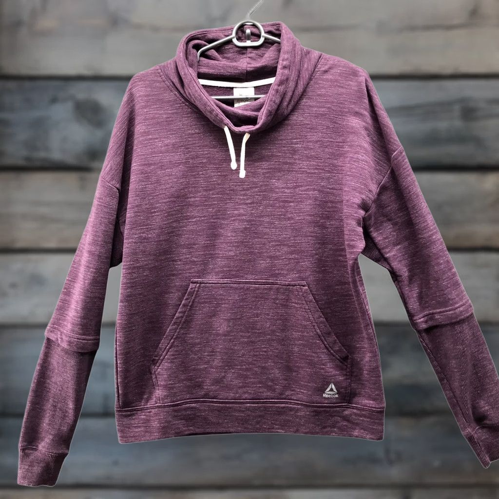 Reebok Reebok Shirt Womens M Purple Cowl Neck Sweatshirt Heathered Pullover Fleece Athletic Size M / US 6-8 / IT 42-44 - 1 Thumbnail