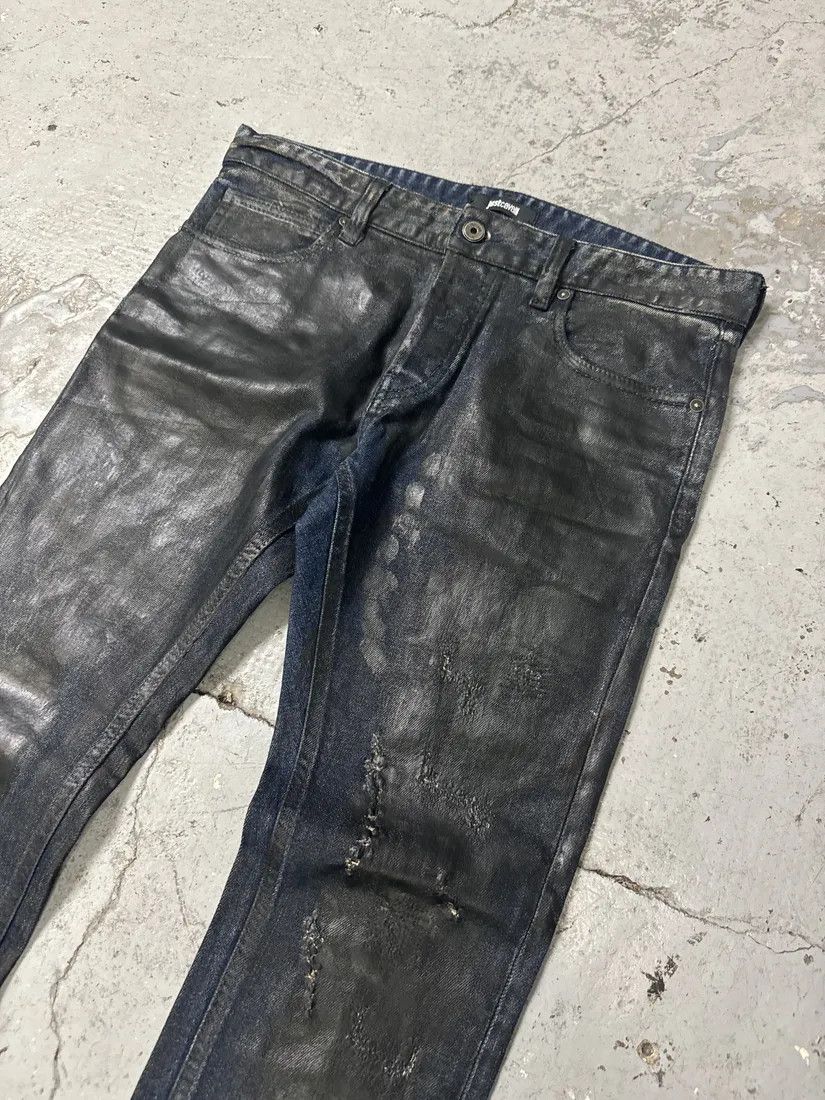 Just Cavalli SS2017 Cavalli Black Waxed Brut Denim Skinny Jeans Size US 31 - 11 Thumbnail