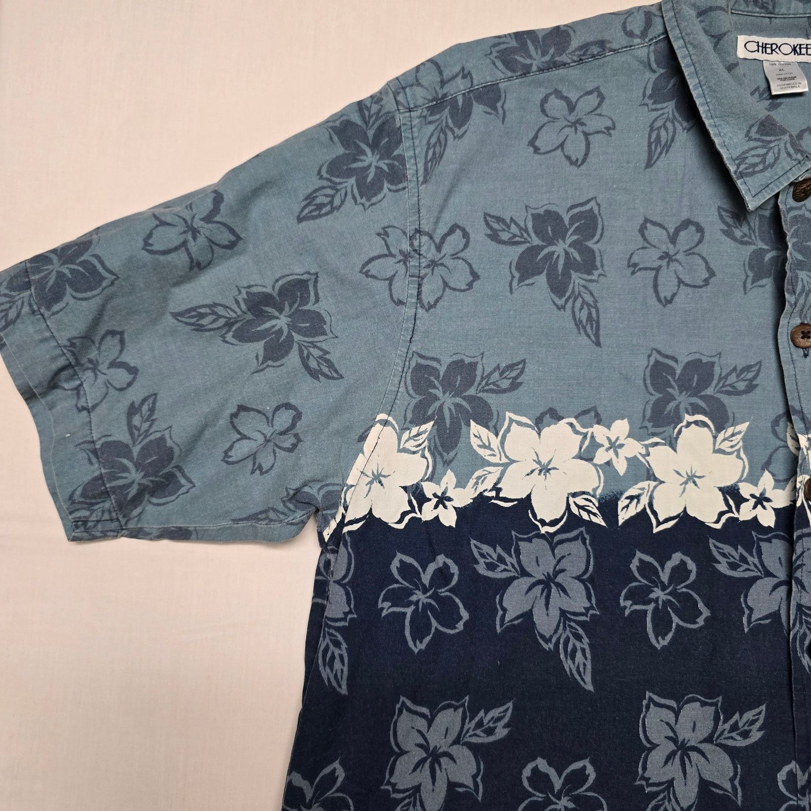 Cherokee × Vintage Floral Hawiian Cherokee XL Flower Tropical Beach Blue Shirt Size US XL / EU 56 / 4 - 4 Thumbnail