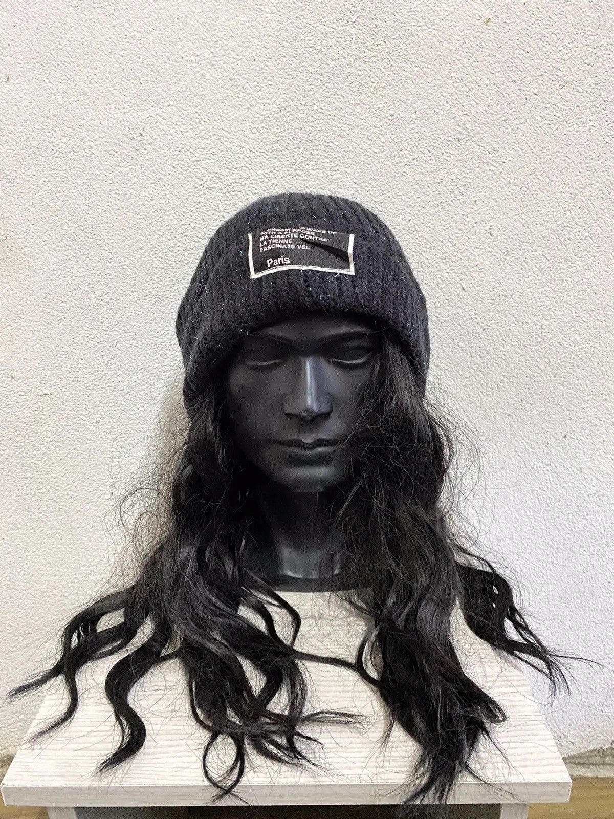 Japanese Brand × Vintage Japanese Brand Fake Hair Beanie Hat Size ONE SIZE - 3 Thumbnail