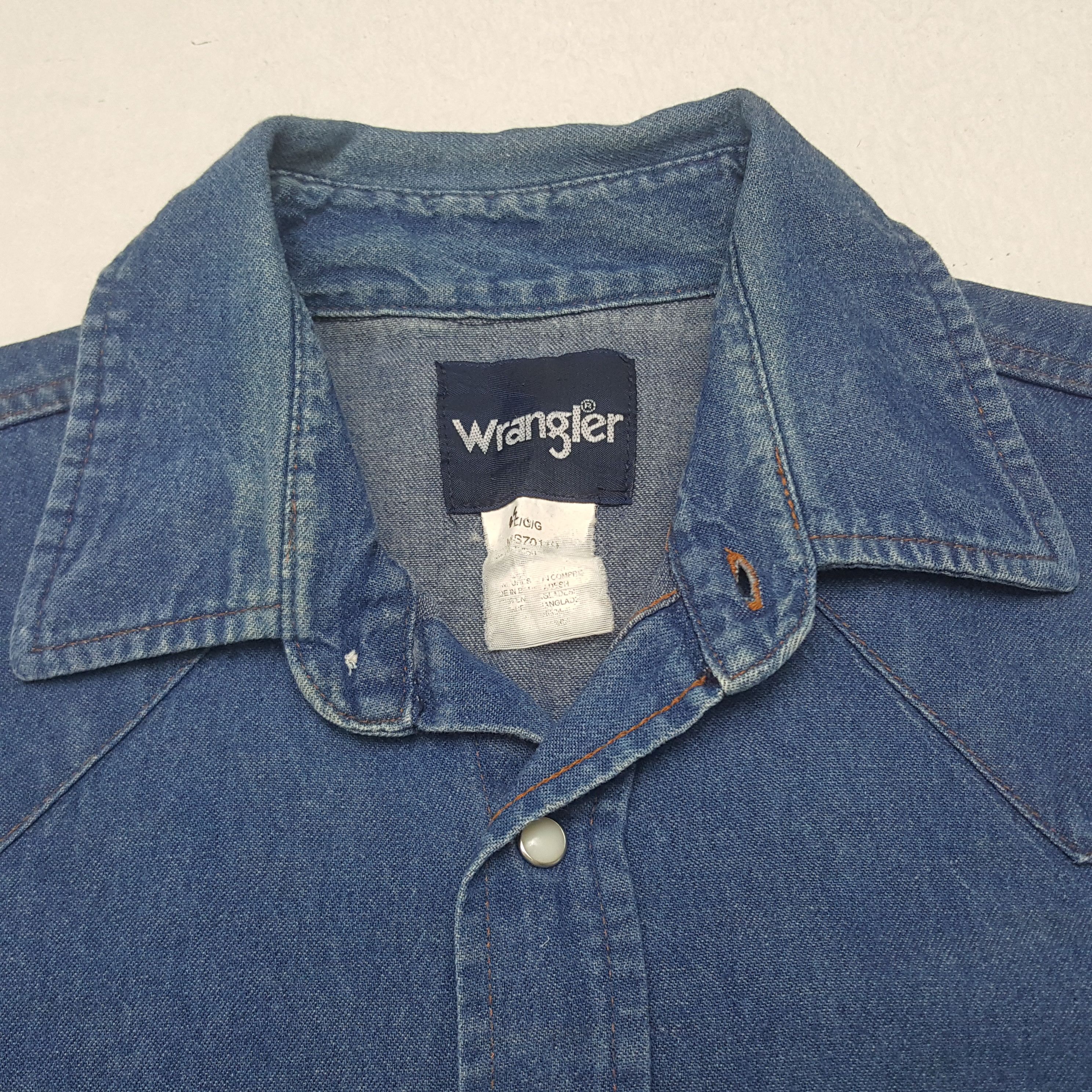 Vintage × Wrangler Vintage Wrangler Denim Button Up Shirt Size US L / EU 52-54 / 3 - 4 Thumbnail