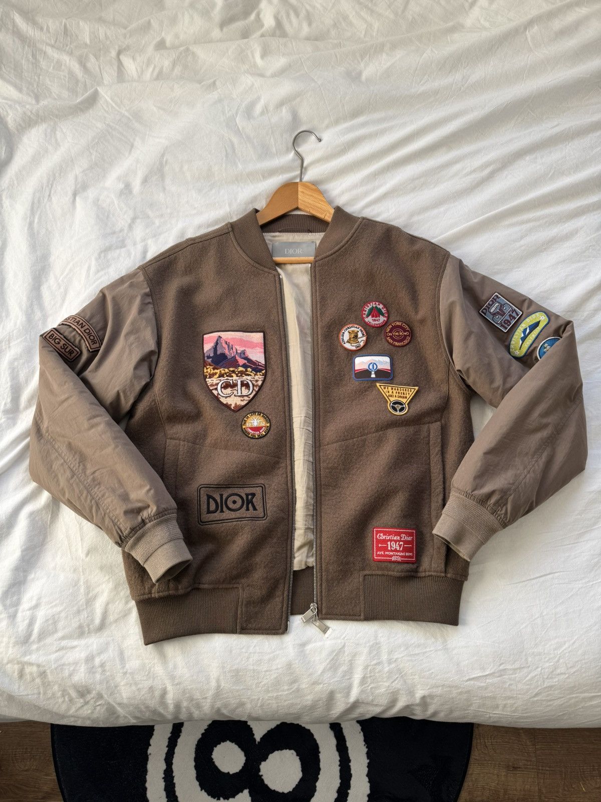 Dior Dior x Jack Kerouac Fall 22 Wool Patched Bomber Size US XXL / EU 58 / 5 - 1 Thumbnail