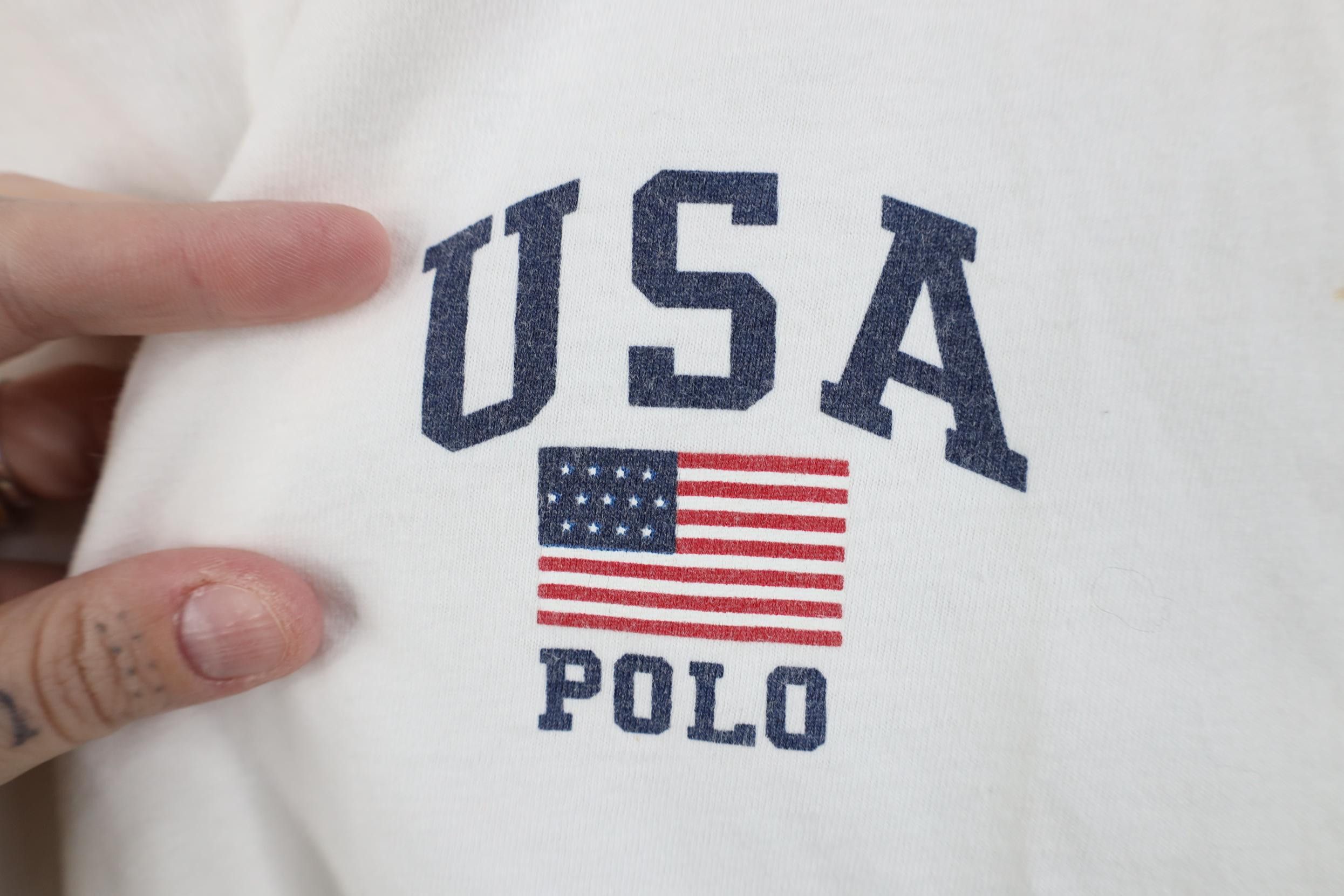 Polo Ralph Lauren Vintage 90s Polo Sport Ralph Lauren USA Flag T-Shirt USA Size US XL / EU 56 / 4 - 4 Thumbnail
