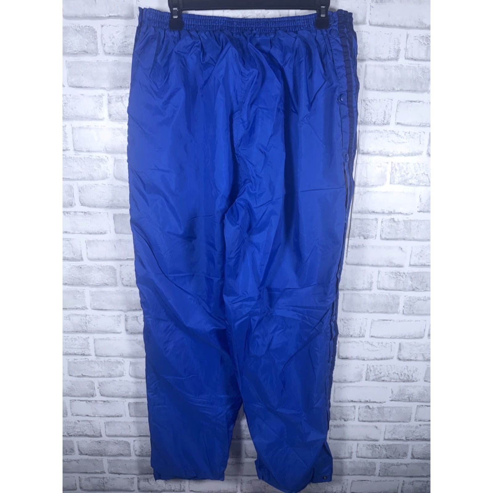 Adidas VINTAGE Adidas Blue SIDE SNAP Nylon Pants LINED Mens XL Size US 36 / EU 52 - 4 Thumbnail