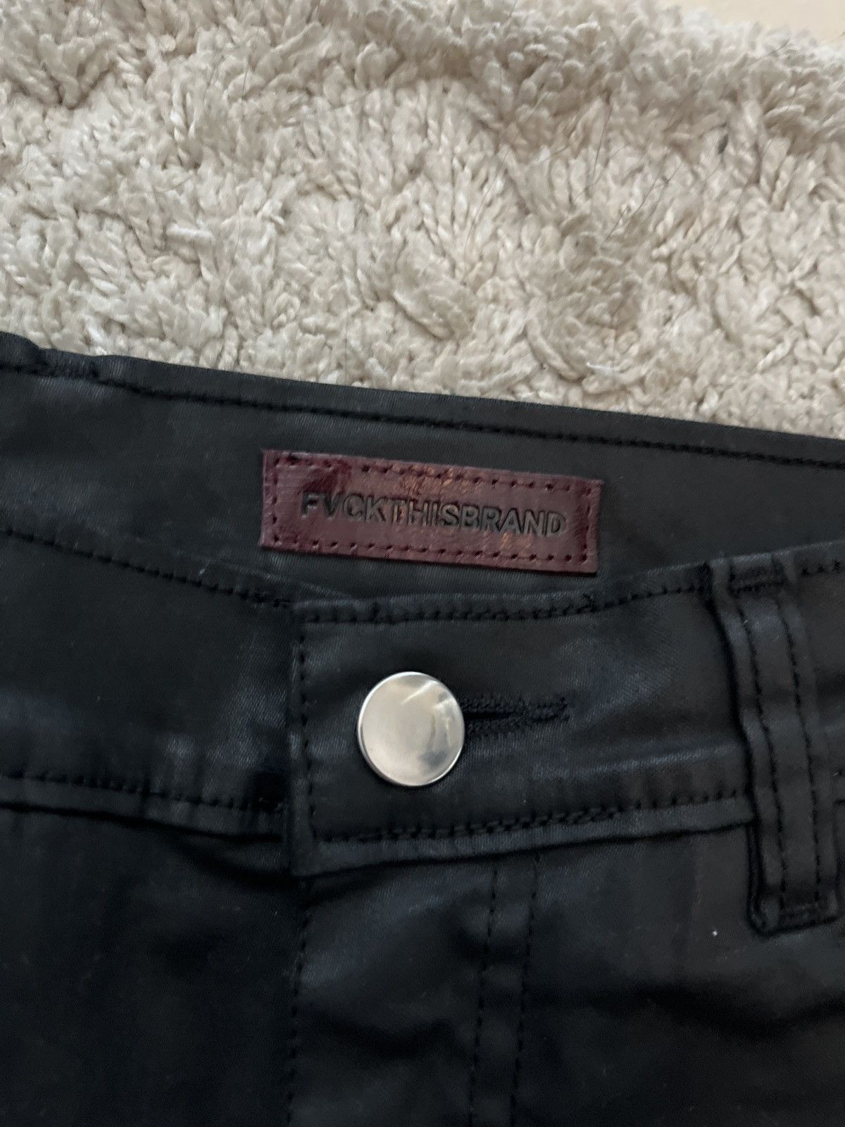 Japanese Brand Fvckthisbrand Flared faux leather pants Size US 32 / EU 48 - 2 Thumbnail