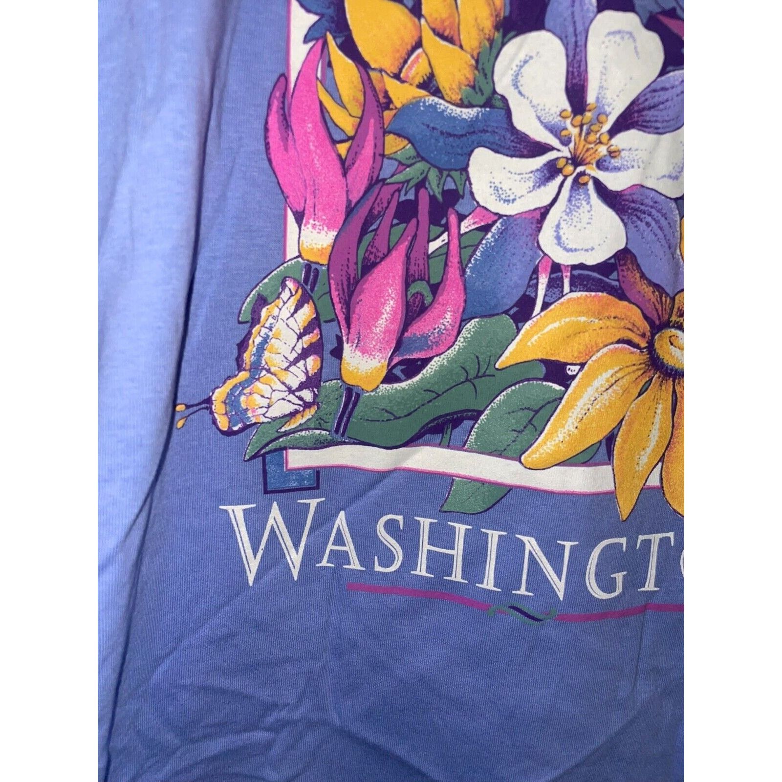 Jerzees Vintage Washington Shirt WA Test Print Tee VTG Large TORN Size US L / EU 52-54 / 3 - 3 Thumbnail