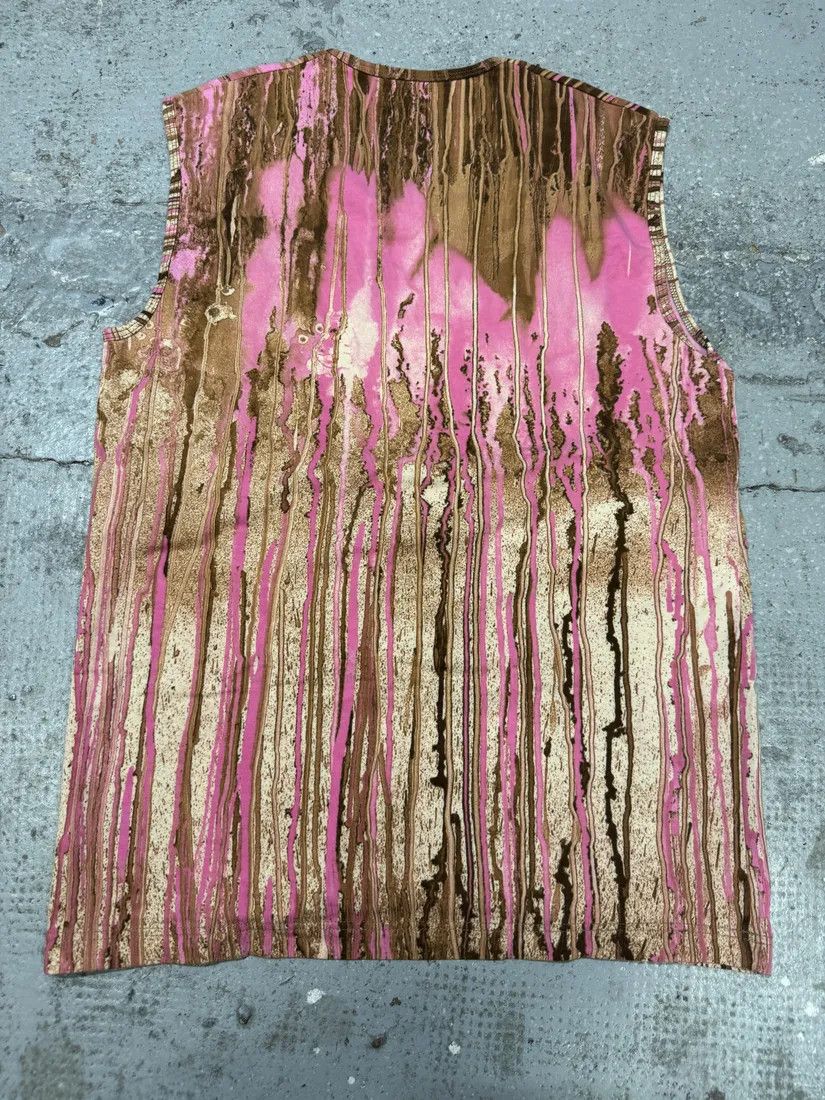 Roberto Cavalli × Vintage FW2001 Roberto Cavalli Pink Abstract Painted Tank Top Size US M / EU 48-50 / 2 - 2 Thumbnail