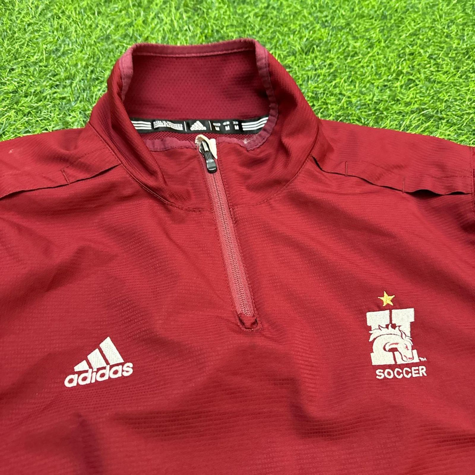 Adidas Adidas Maroon Soccer Quarter-Zip Jacket Size US M / EU 48-50 / 2 - 2 Thumbnail