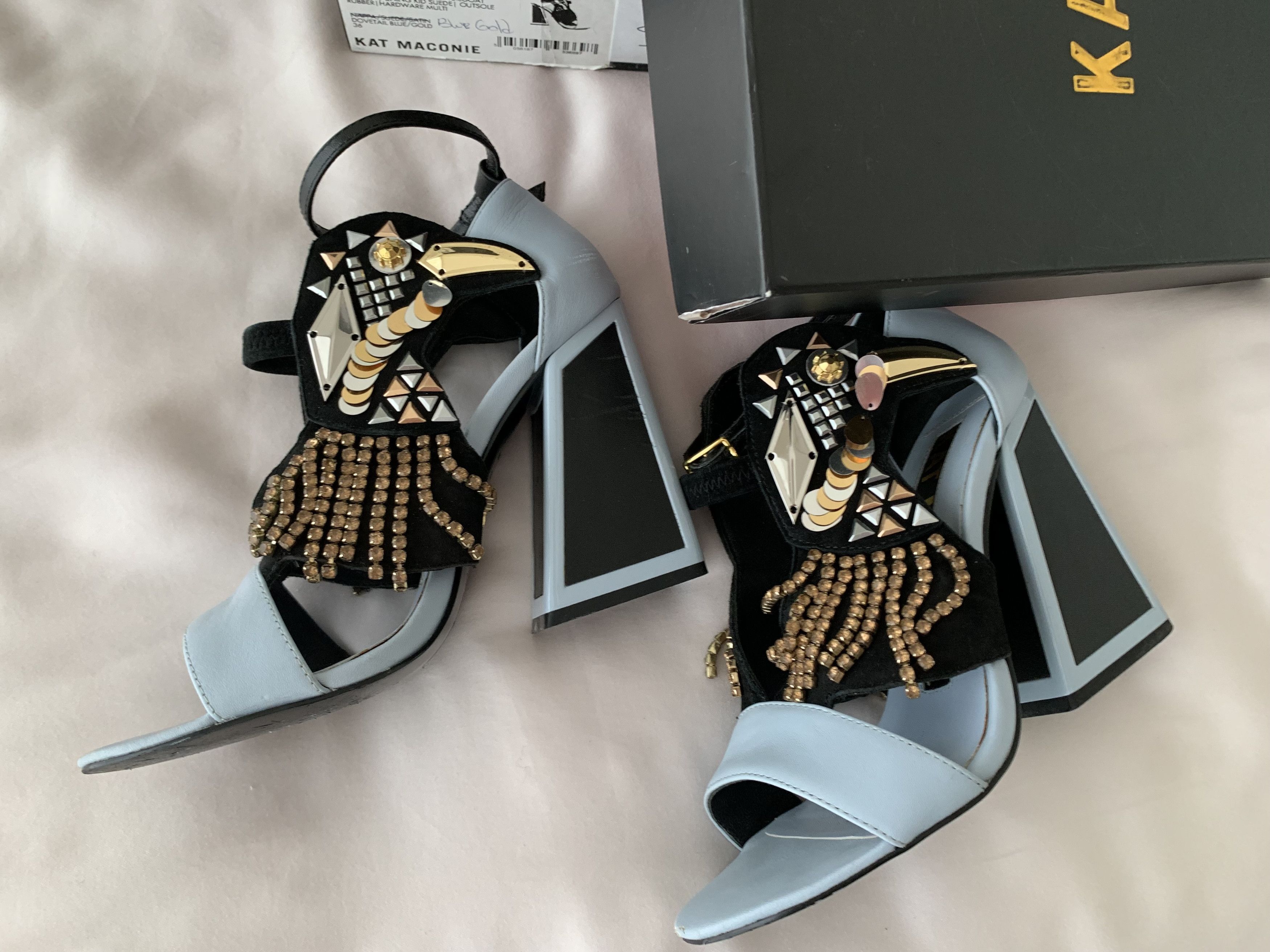 Other Kat Maconie Resort Aya Embellished Block Heel Shoes Size 5 Size US 5 / IT 35 - 11 Thumbnail
