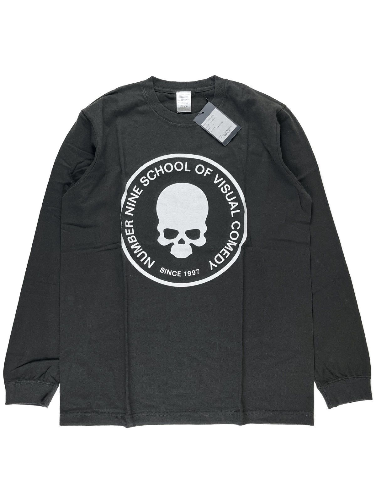 Pre-owned Number N Ine Number (n)ine School Of Visual Comedy Skull Longsleeve Shirt In Charcoal