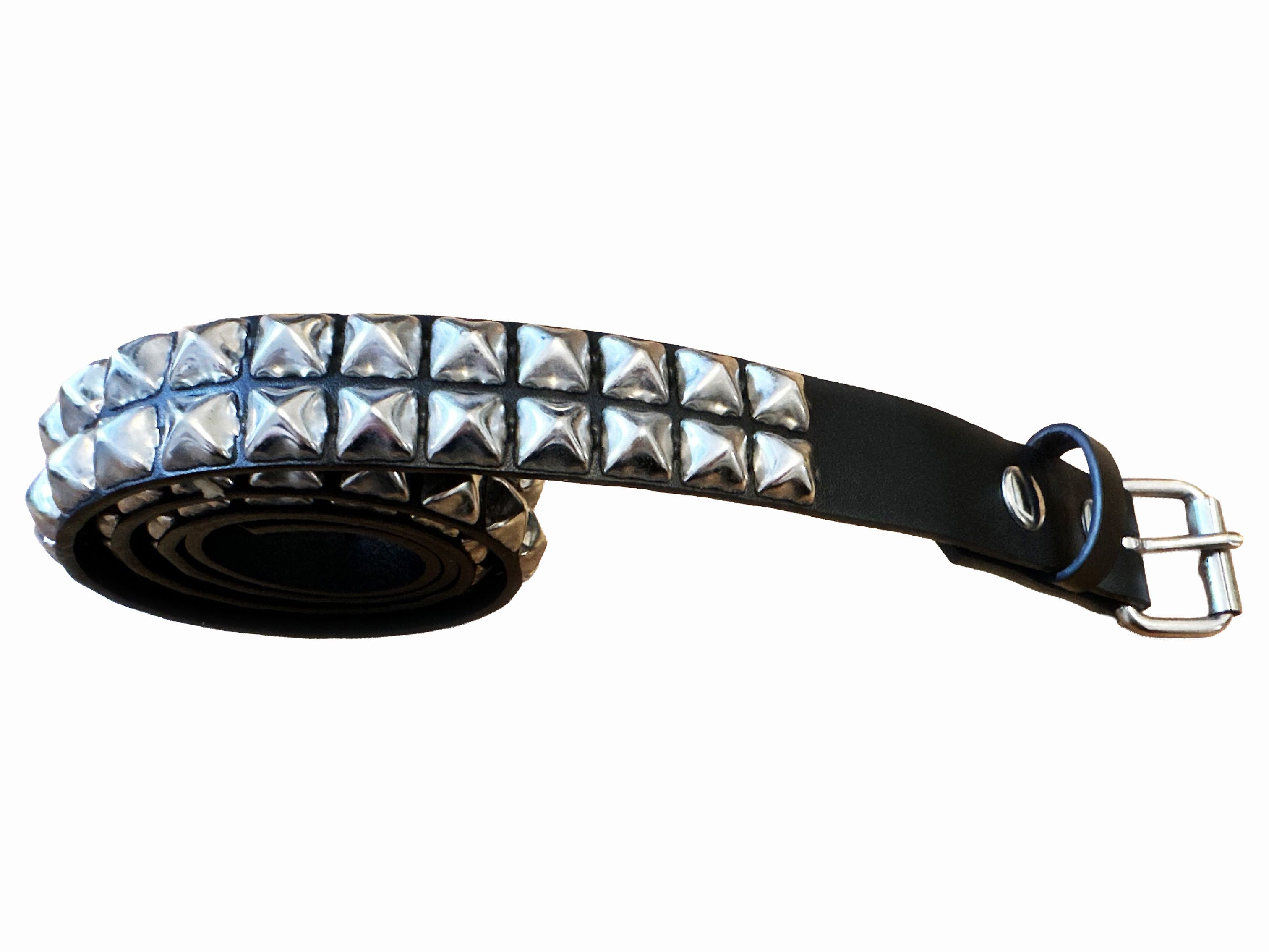 Other Black 2 Row Pyramid Stud Belt Size ONE SIZE - 3 Thumbnail