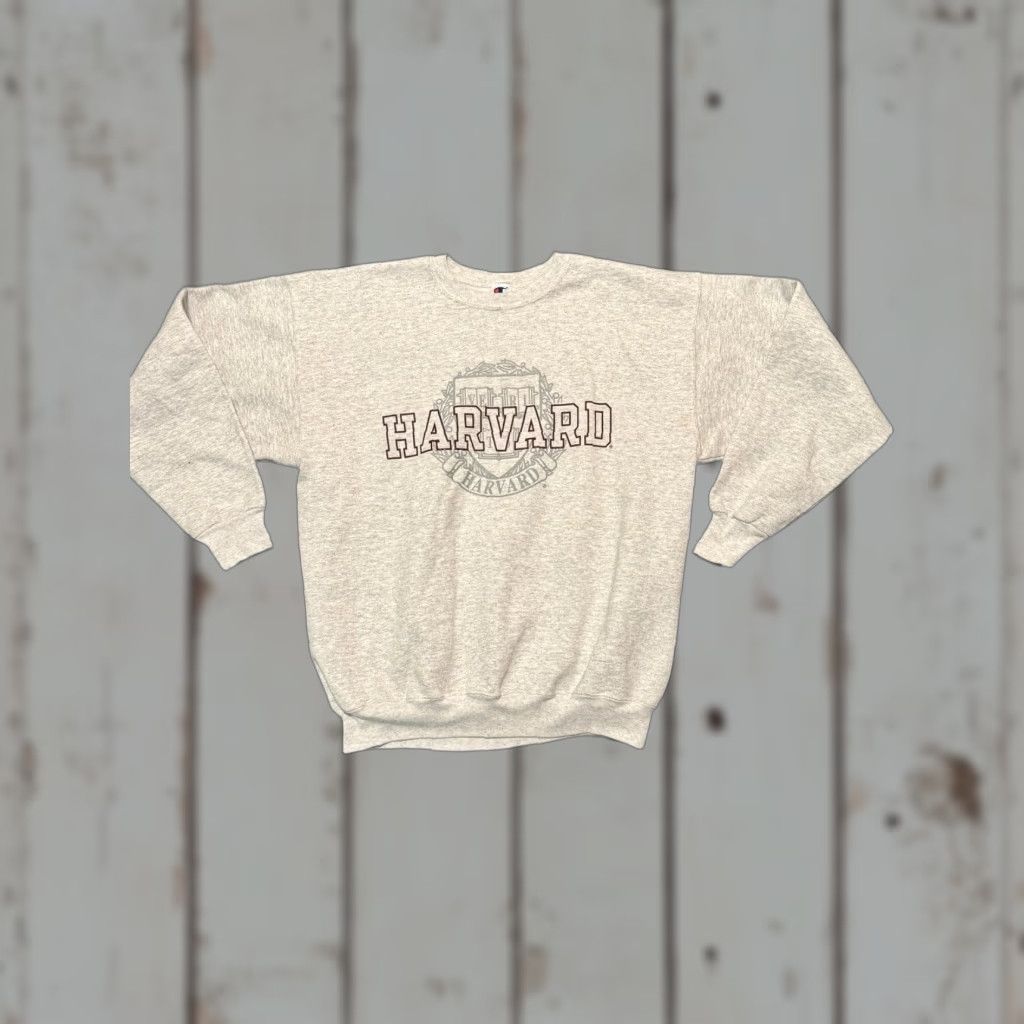 Champion VINTAGE Champion Harvard University Gray Pullover Sweatshirt Hoodie Size L Adults Unisex Regular Fit heavy-weight College Ivy League Graphic Print No Size US L / EU 52-54 / 3 - 1 Thumbnail