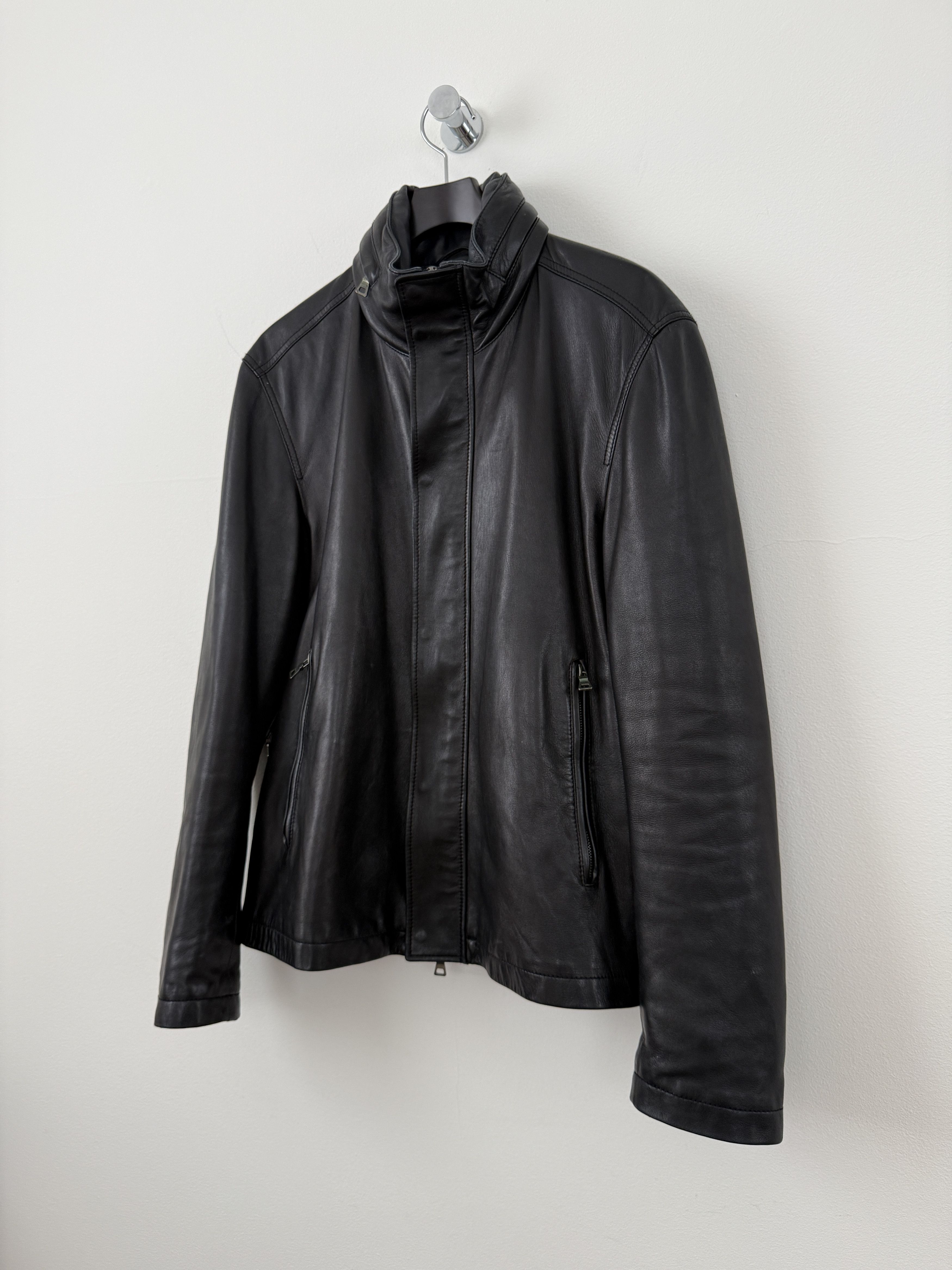 Prada 2000s Leather Moto Jacket Size US L / EU 52-54 / 3 - 5 Thumbnail