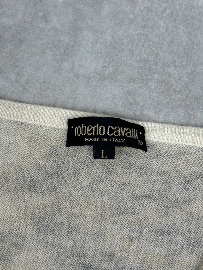Roberto Cavalli FW1999 Roberto Cavalli Beige Cashmere Fur Effect Cardigan Size S / US 4 / IT 40 - 12 Thumbnail