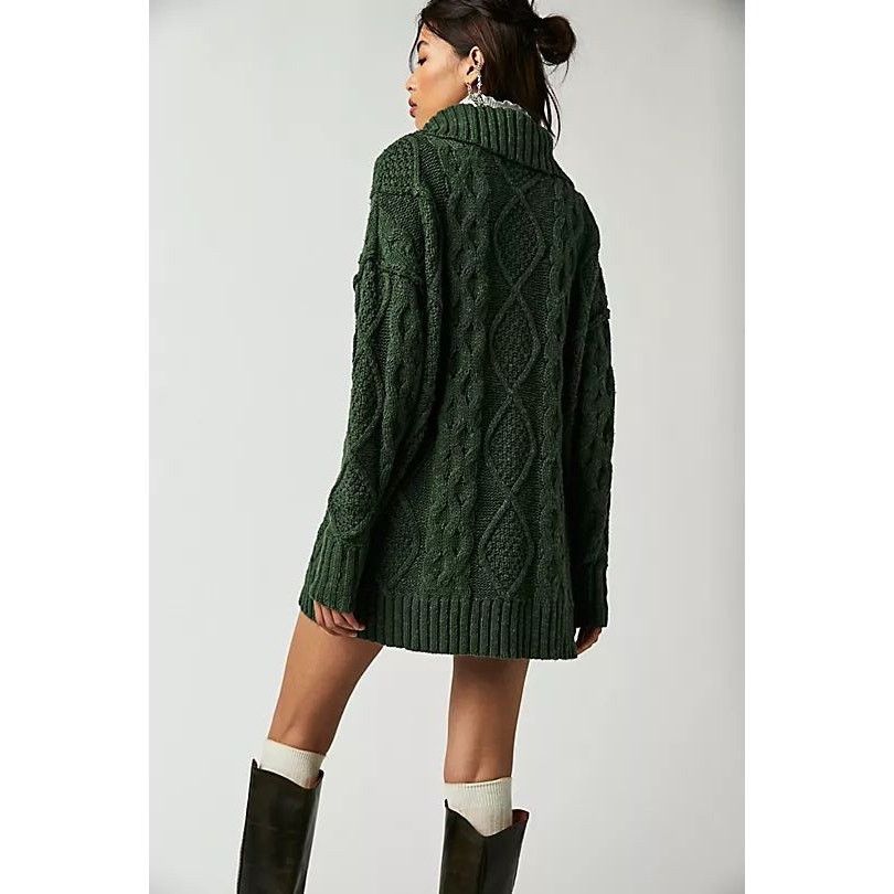 Free People New FREE PEOPLE Driftwood Cable Polo SWEATER $168 SMALL Size S / US 4 / IT 40 - 3 Thumbnail