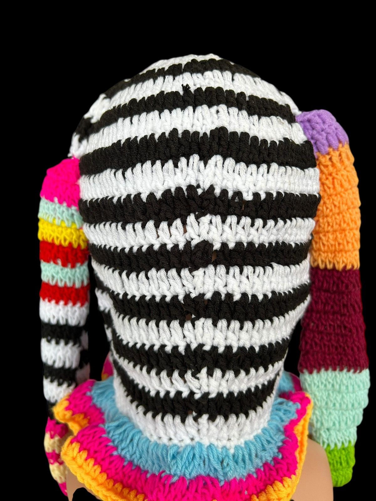 Japanese Brand × Kapital × Vintage Very Rare Crochet Knitted Handmade Balaclava Masked Stripe Size ONE SIZE - 6 Thumbnail