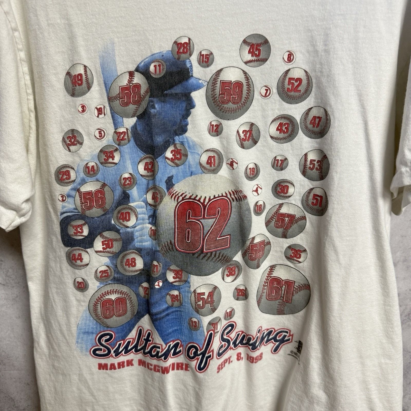 Starter Vintage 90s Mark McGwire Starter T Shirt Mens Large 21x27 Size US L / EU 52-54 / 3 - 3 Thumbnail