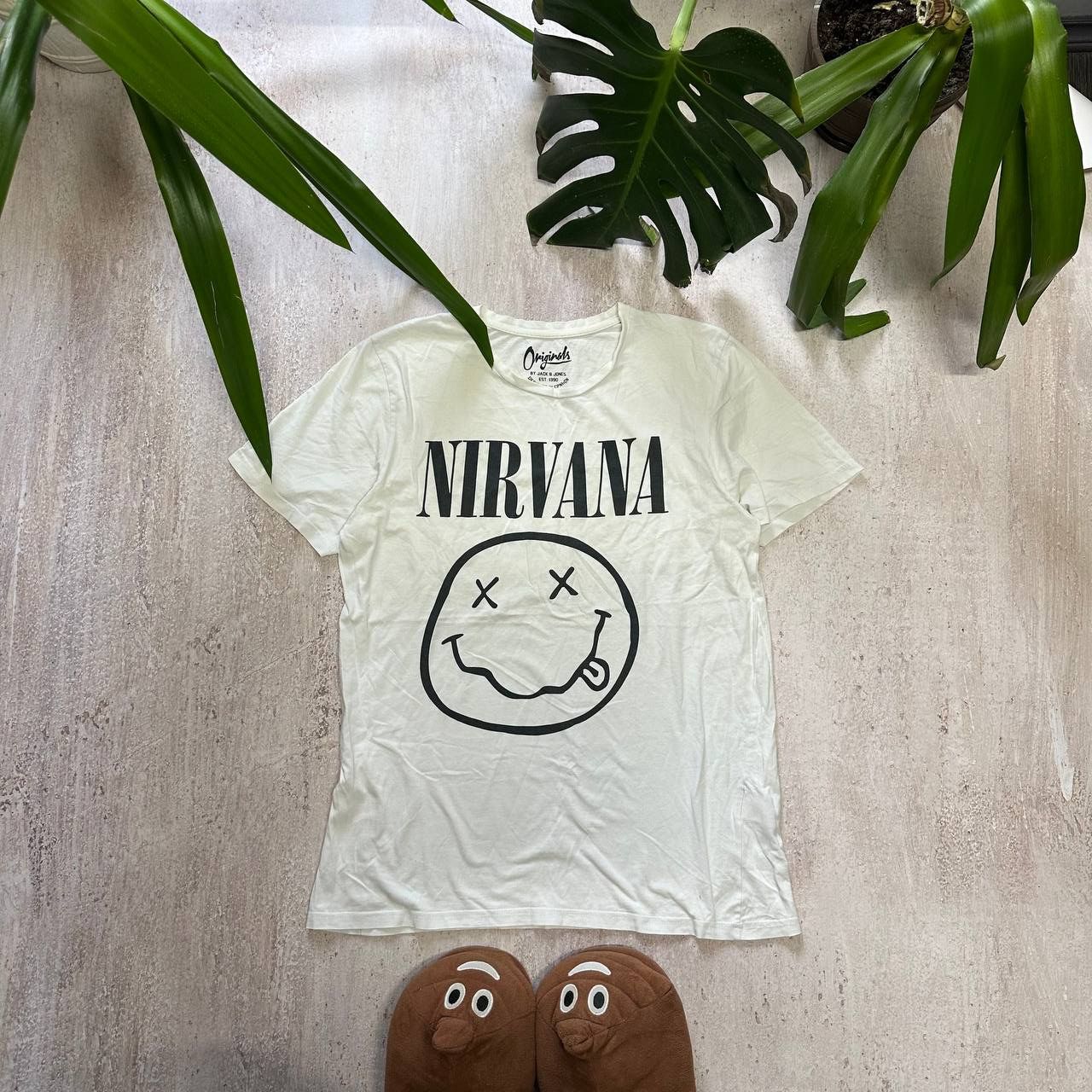 Band Tees × Jack & Jones × Nirvana Y2K NIRVANA SMILEY NEVERMIND JACK & JONES RARE T SHIRT Size US XL / EU 56 / 4 - 1 Thumbnail
