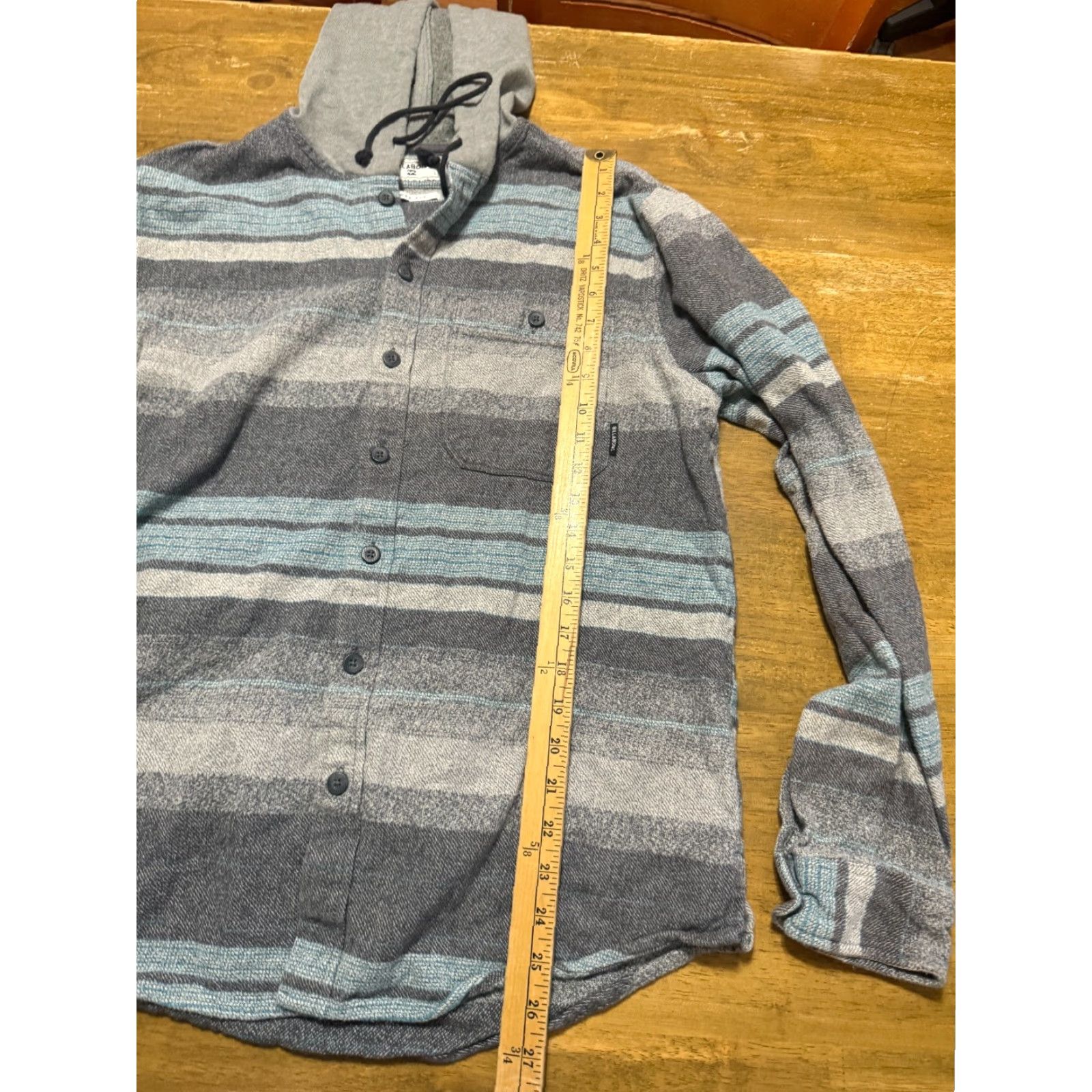 Billabong Billabong Hoodie Mens L/XL Gray Blue Long Sleeve Button Up w/ Hoodie Hoodie Size US L / EU 52-54 / 3 - 5 Thumbnail