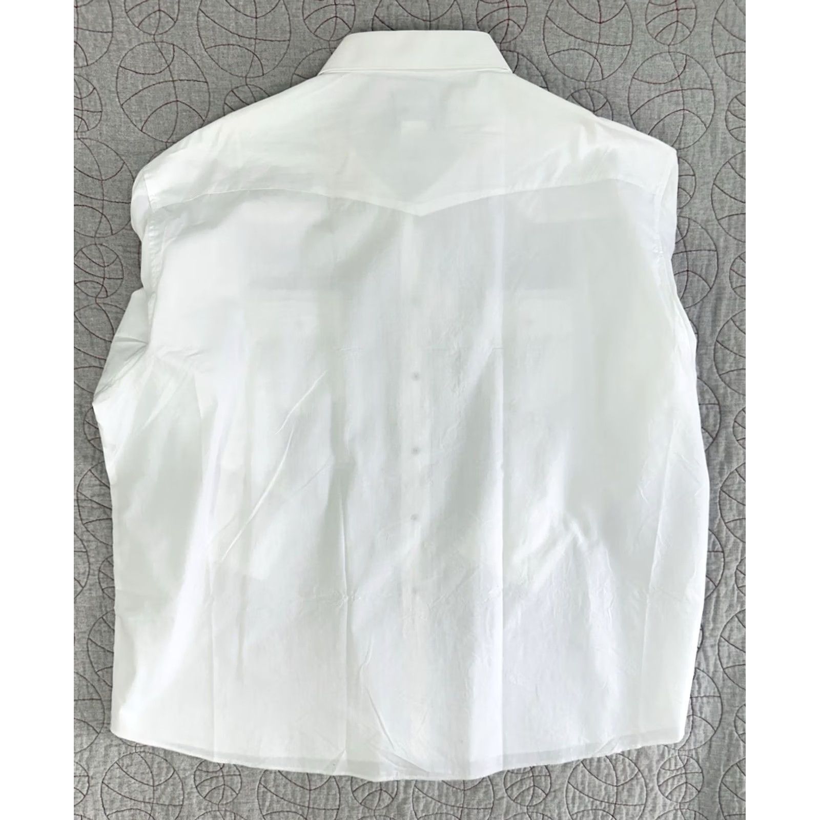 Wrangler WRANGLER Western Shirt Long Sleeve Pearl Snap Solid White Broadcloth 20/35 Mens Size US XXL / EU 58 / 5 - 7 Thumbnail