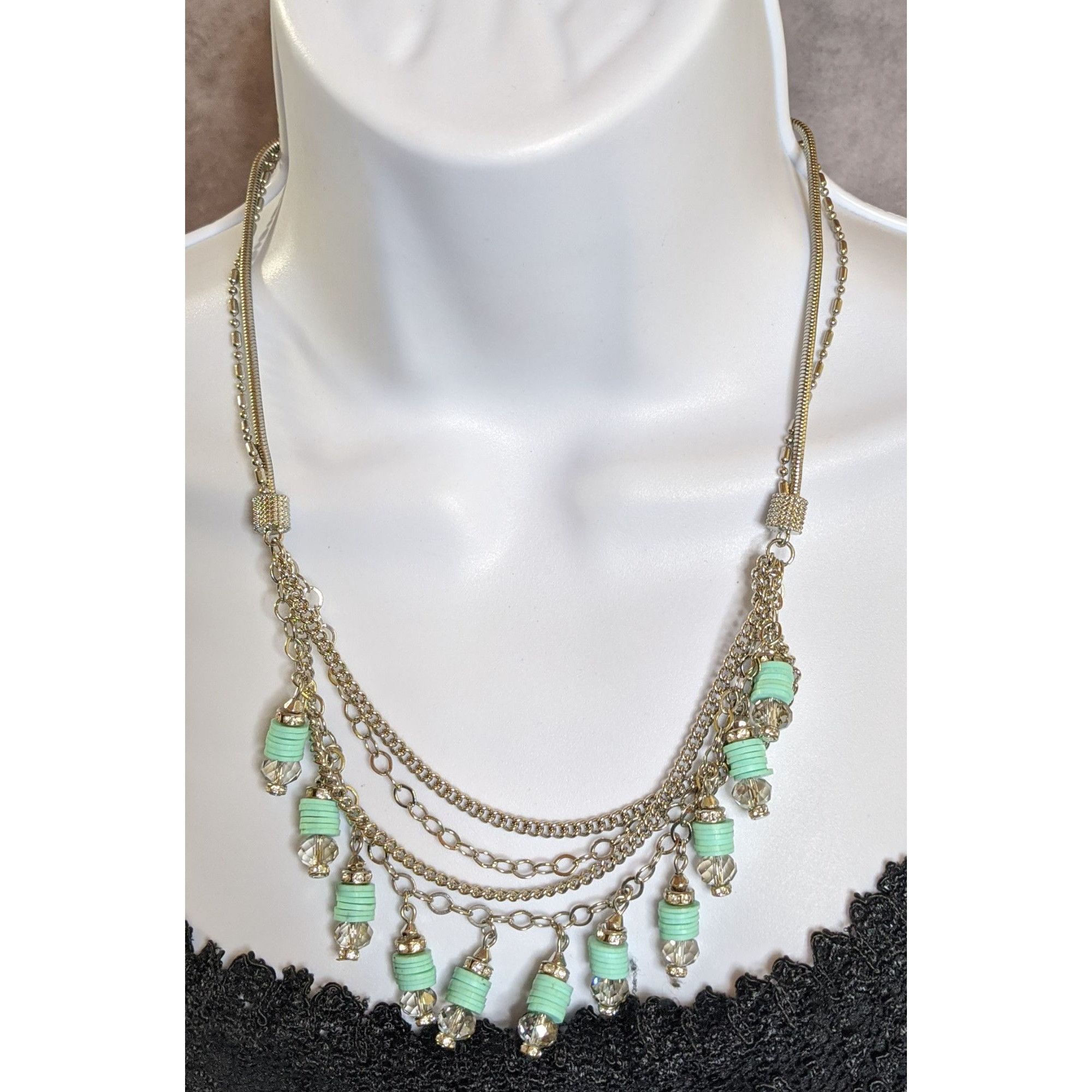 Vera Wang Simply Vera Vera Wang Finge Silver-Tone Layered Necklace Wit Size ONE SIZE - 1 Thumbnail