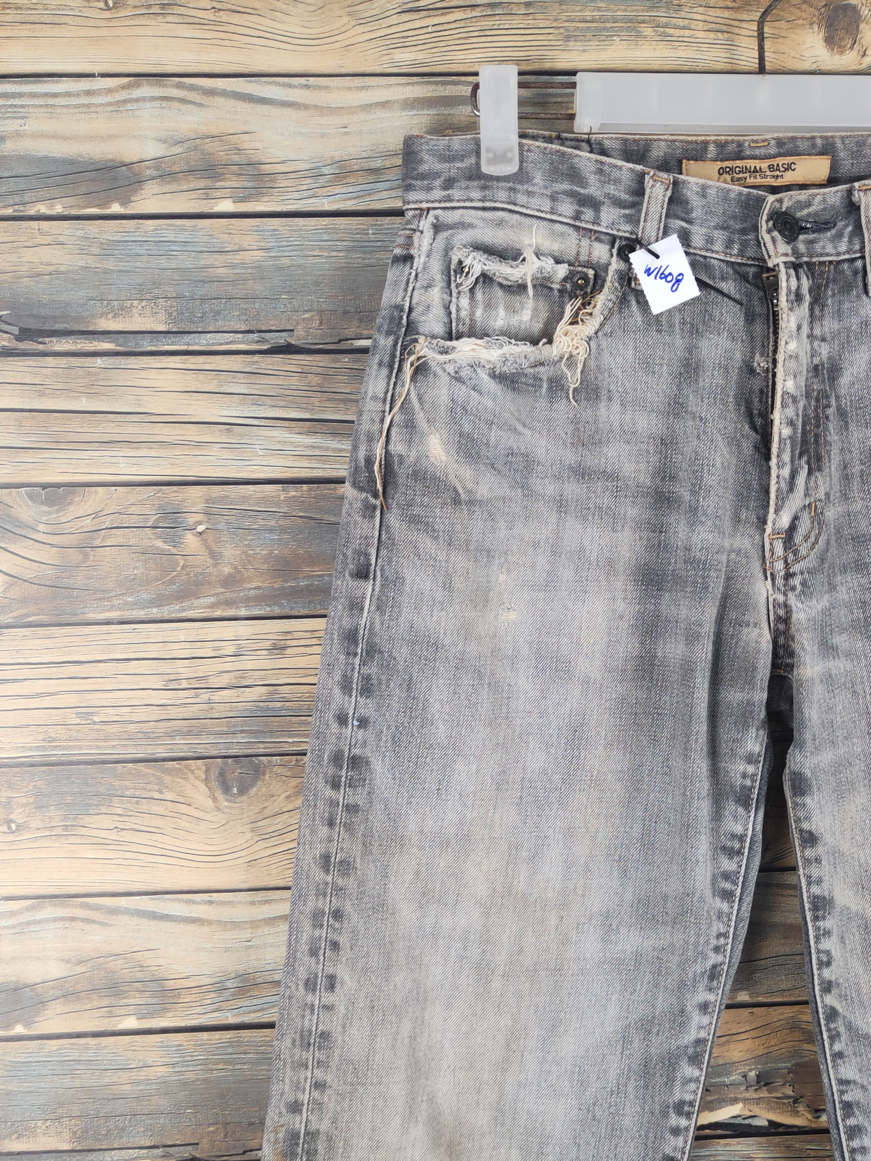 Japanese Brand Uniqlo japan vtg Black Faded Distressed Ripped Jeans #W1608 Size US 29 - 3 Thumbnail