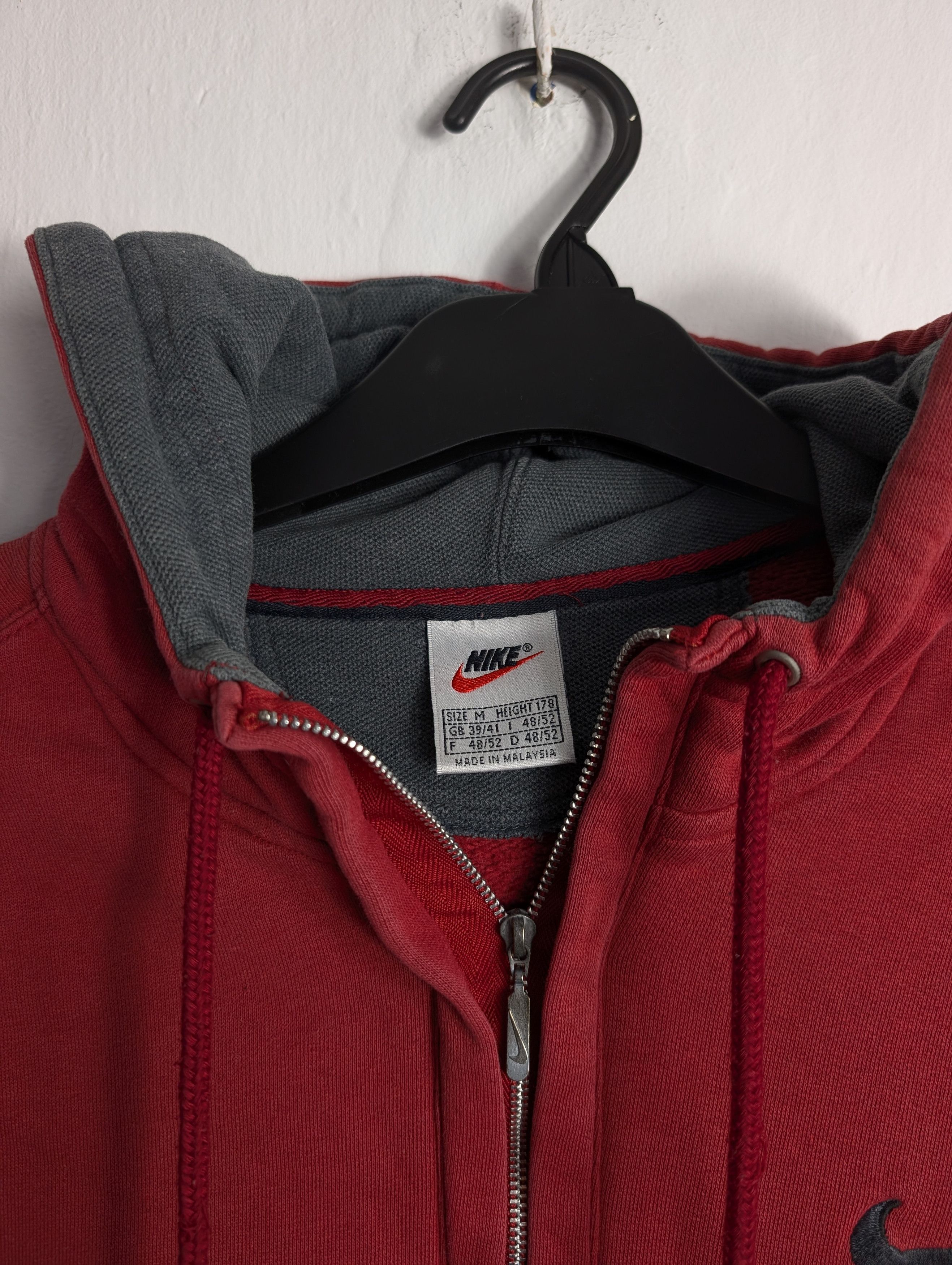 Nike × Vintage Vintage Nike 90s Burgundy Hoodie Size US M / EU 48-50 / 2 - 3 Thumbnail