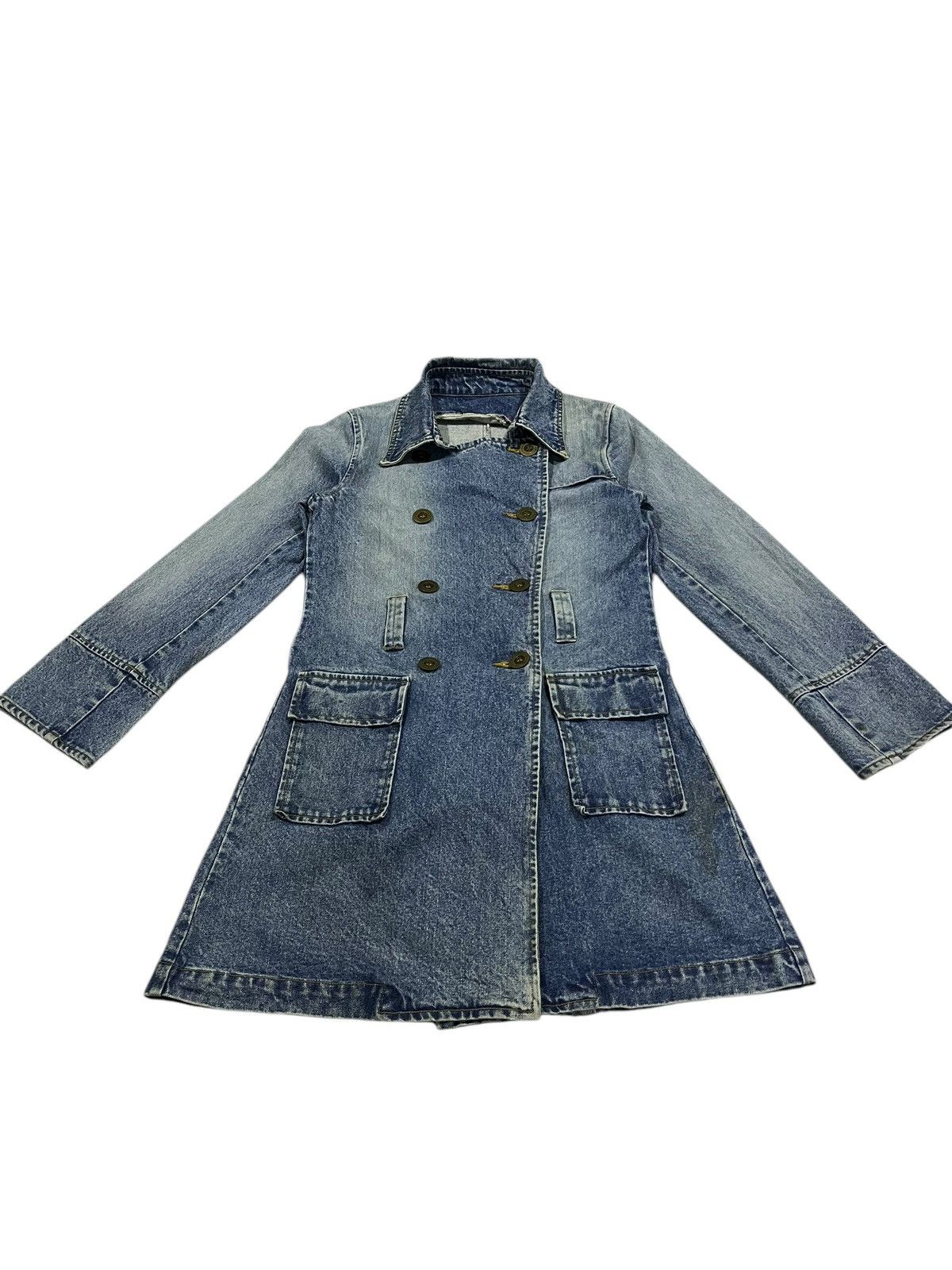 Hysteric Glamour 🇯🇵 BLUE MOON BLUE JAPAN DOUBLE BREASTED DENIM LONG JACKET Size ONE SIZE - 1 Thumbnail