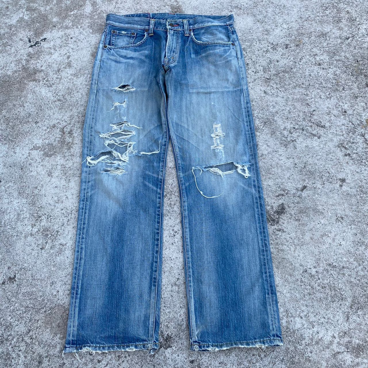 Edwin Vintage Edwin 504 Distressed Denim Kurt Cobain Style Size US 34 / EU 50 - 2 Thumbnail