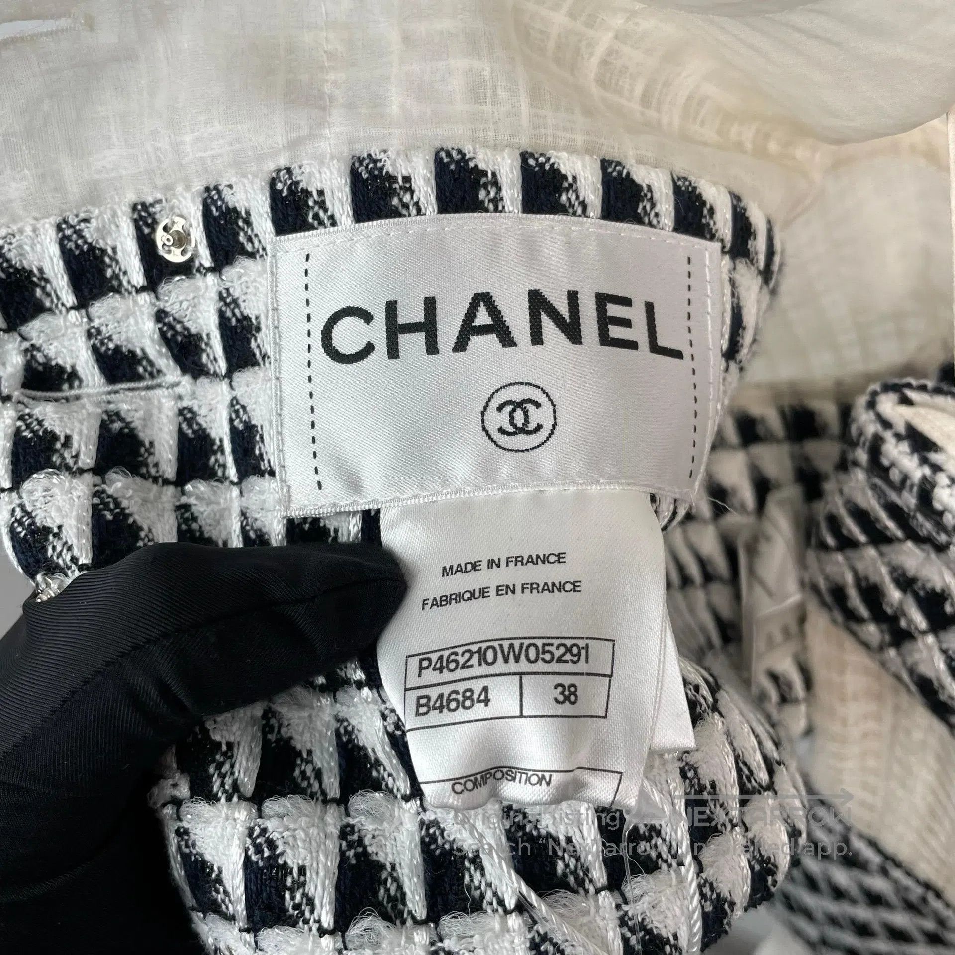 Chanel Chanel Off-White Colorblock Openwork Knit Collar Single Bu Size XS / US 0-2 / IT 36-38 - 6 Thumbnail
