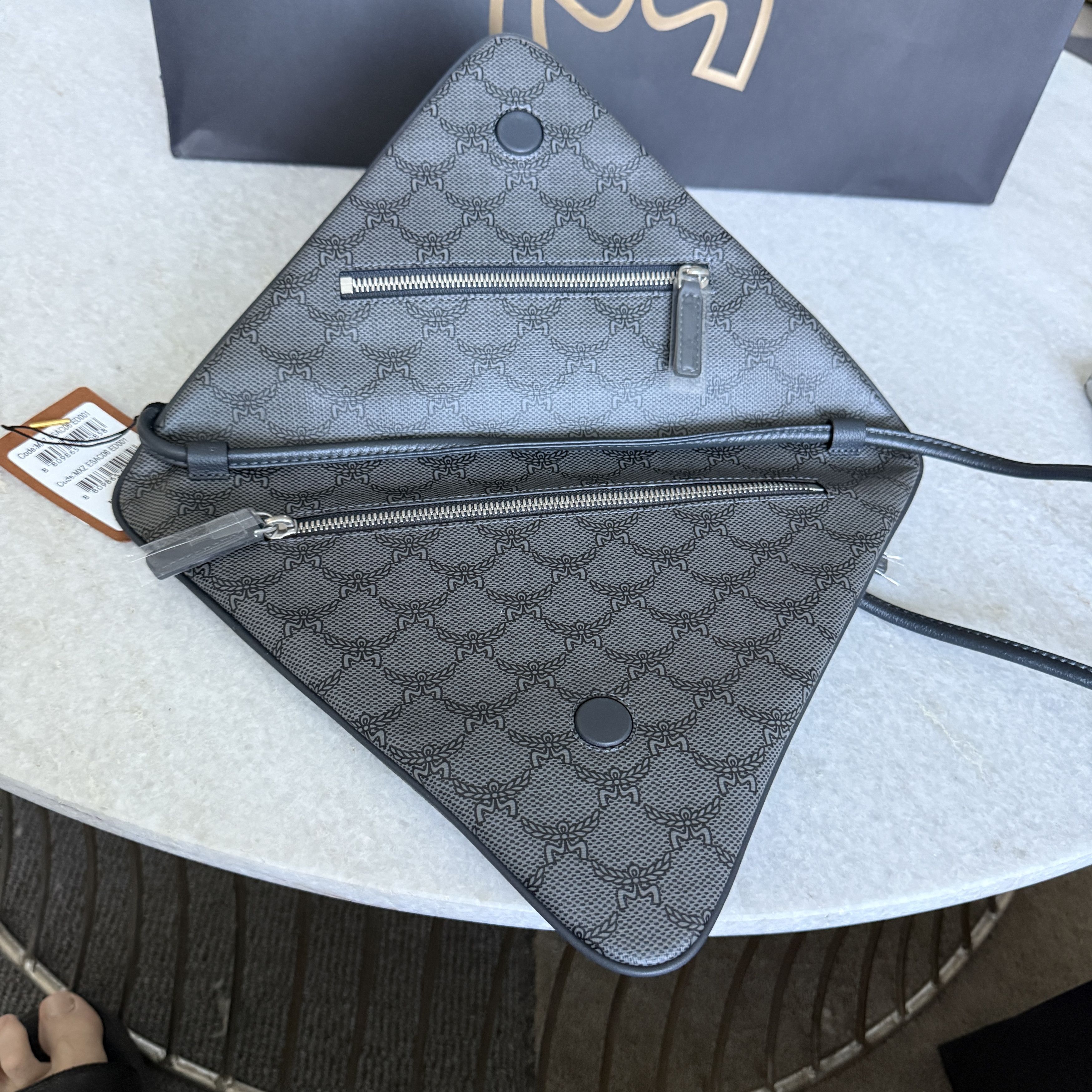 MCM MCM Gray Canvas and leather Triangle Shoulder Bag Size ONE SIZE - 3 Thumbnail
