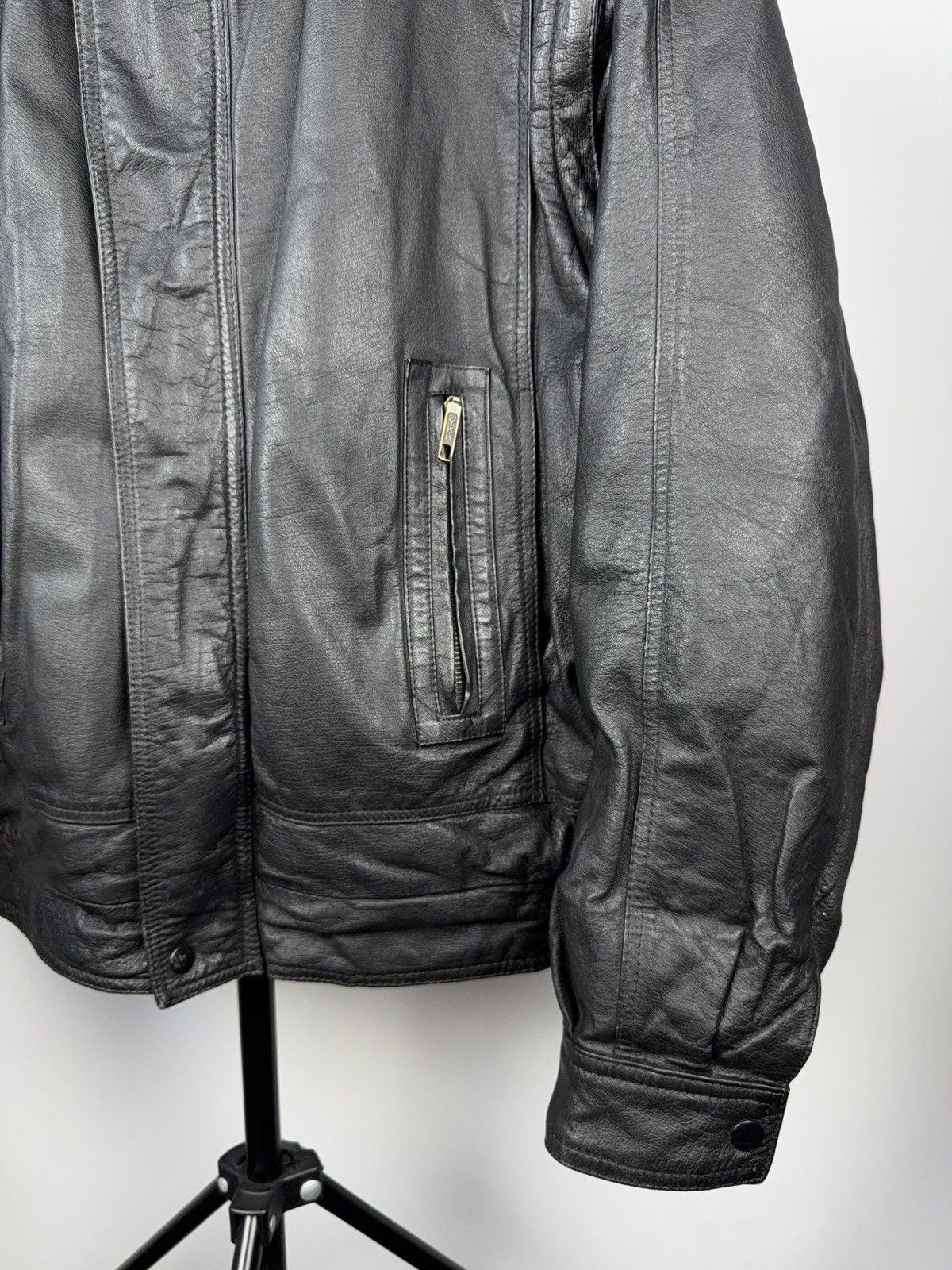 Leather × Vintage Vintage 90s Genuine Leather MOTO Bomber Jacket Rock Punk Size US M / EU 48-50 / 2 - 6 Thumbnail