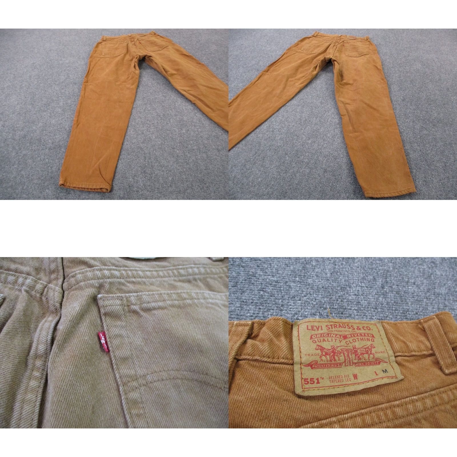 Levi's VINTAGE Levi's Jeans Womens 16 Denim Brown 30in Inseam Straight 551 Relaxed Tapered Button Zip Country of Origin United States Size 24" / US 00 / IT 34 - 9 Thumbnail