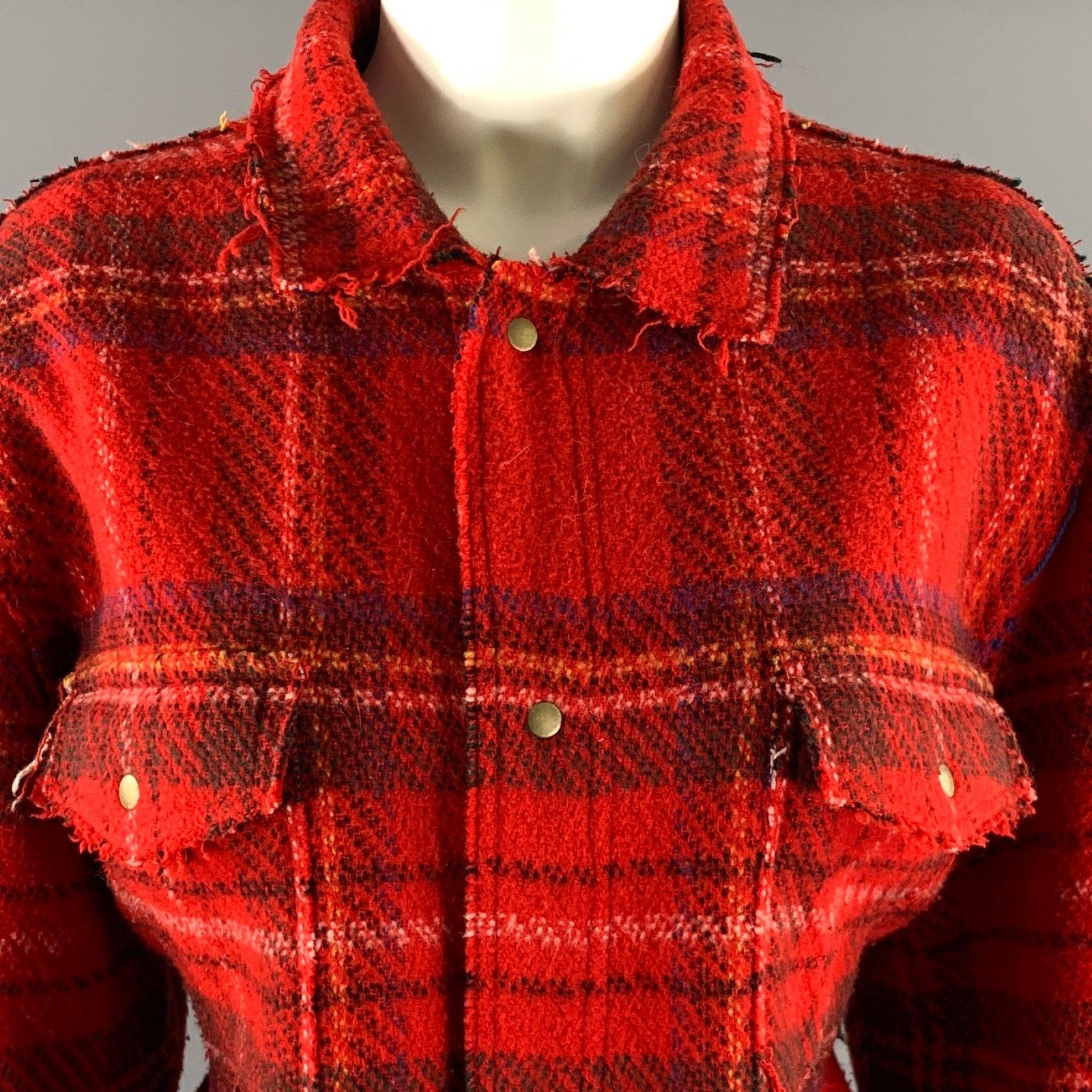 Opening Ceremony OPENING CEREMONY Size XL Red Wool Blend Plaid Jacket Size XL / US 12-14 / IT 48-50 - 2 Thumbnail