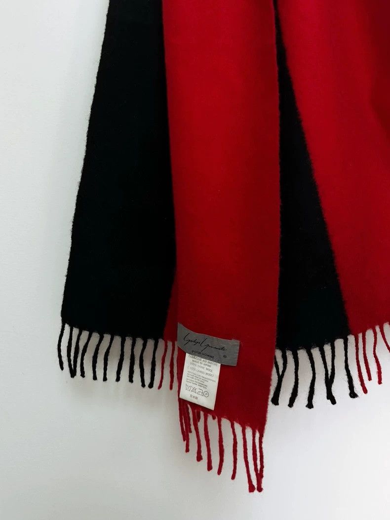 Yohji Yamamoto Yohji Yamamoto 90s Red and Black Wool Scarf 2505-Nextarrow Size ONE SIZE - 6 Thumbnail