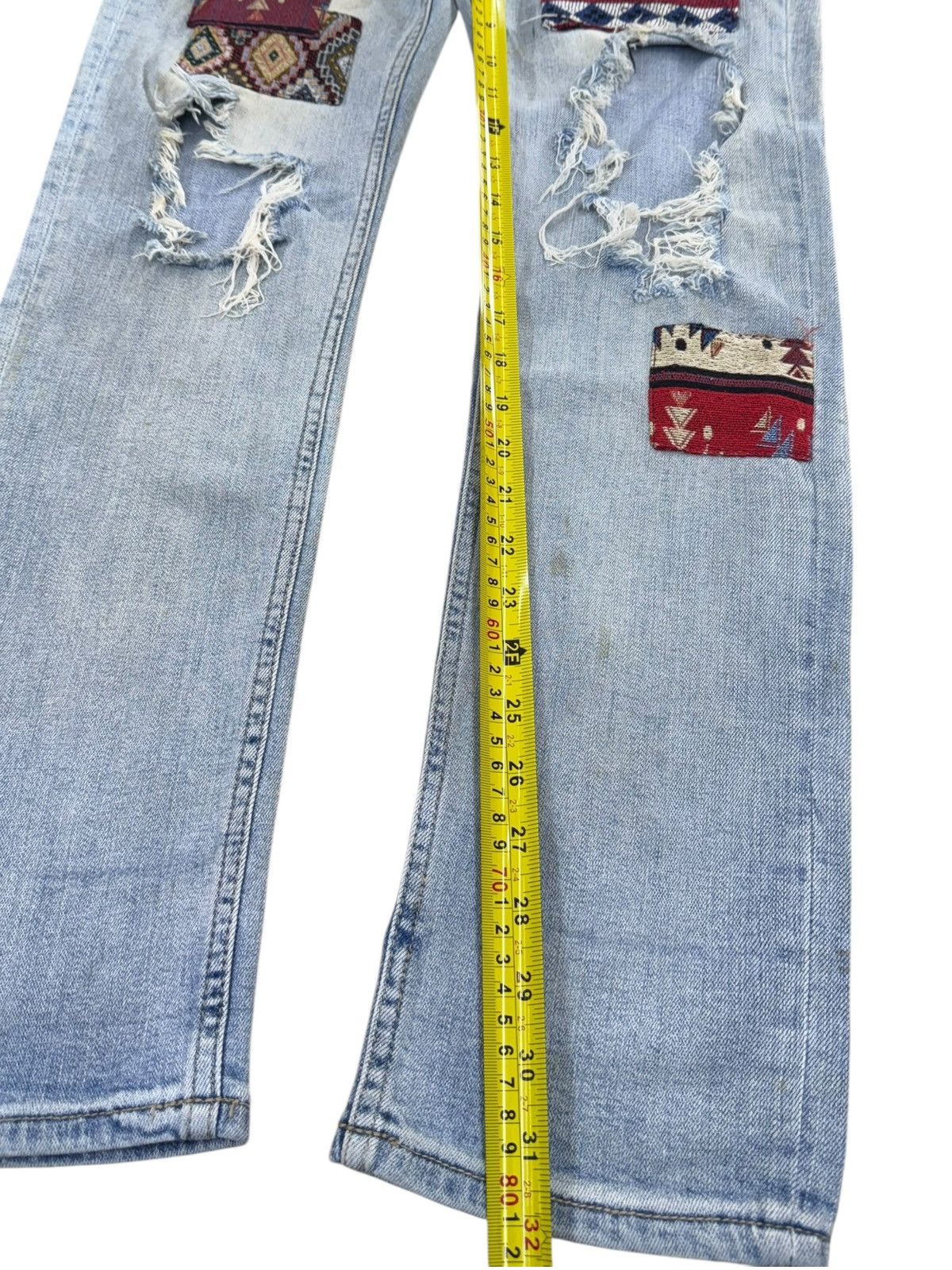Guess Vintage Guess Patchwork Destressed Jeans Size US 34 / EU 50 - 12 Thumbnail
