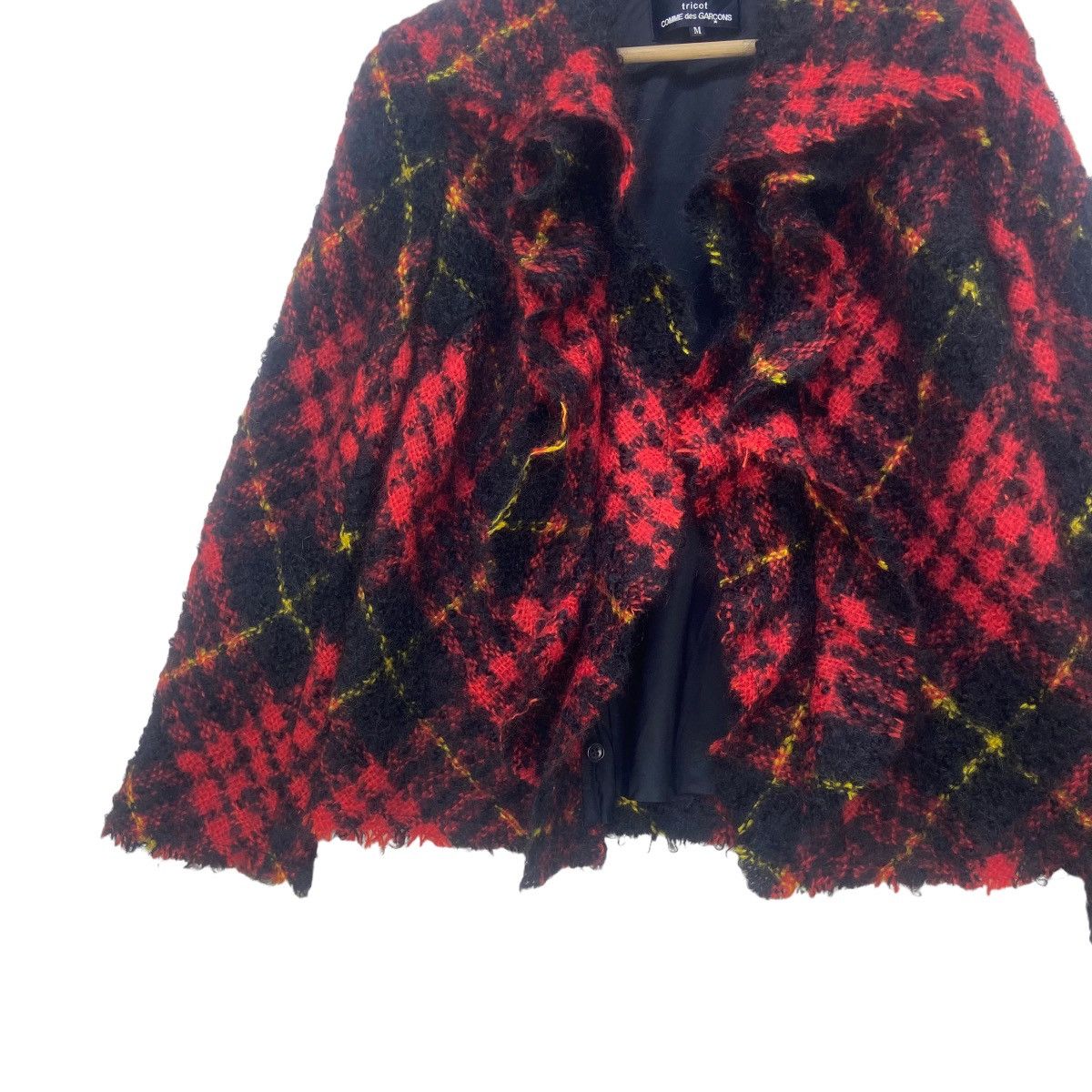 Comme des Garcons Tricot Comme des Garçons Red Check Mohair Jacket Size S / US 4 / IT 40 - 22 Thumbnail