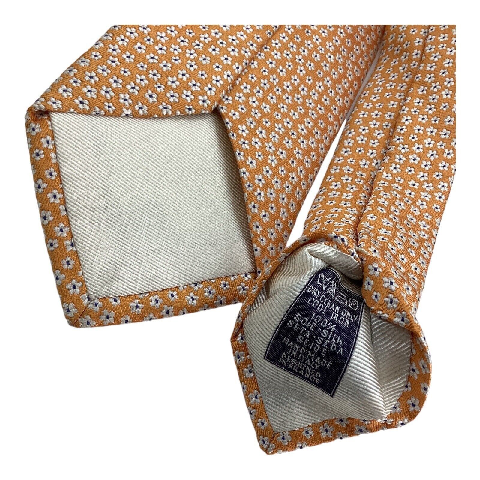 Breuer BREUER ORANGE Flower Print Luxury Silk Tie Hand Made Italy W Size ONE SIZE - 4 Thumbnail