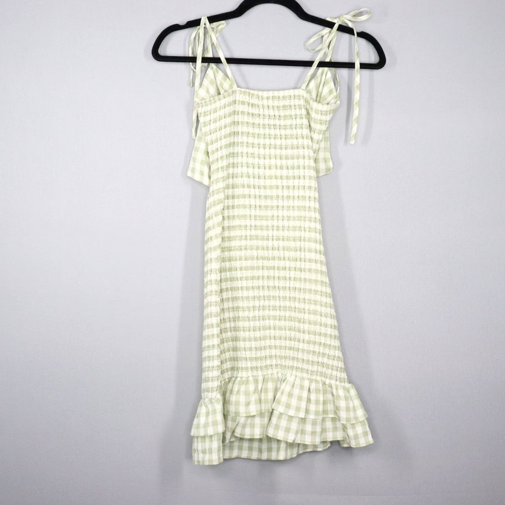 Anthropologie Anthropologie Gingham Mini Dress Mable Casual Sleeveless Smocked Cut Out NWT Green Spring Summer Womens Size M Size M / US 6-8 / IT 42-44 - 5 Thumbnail